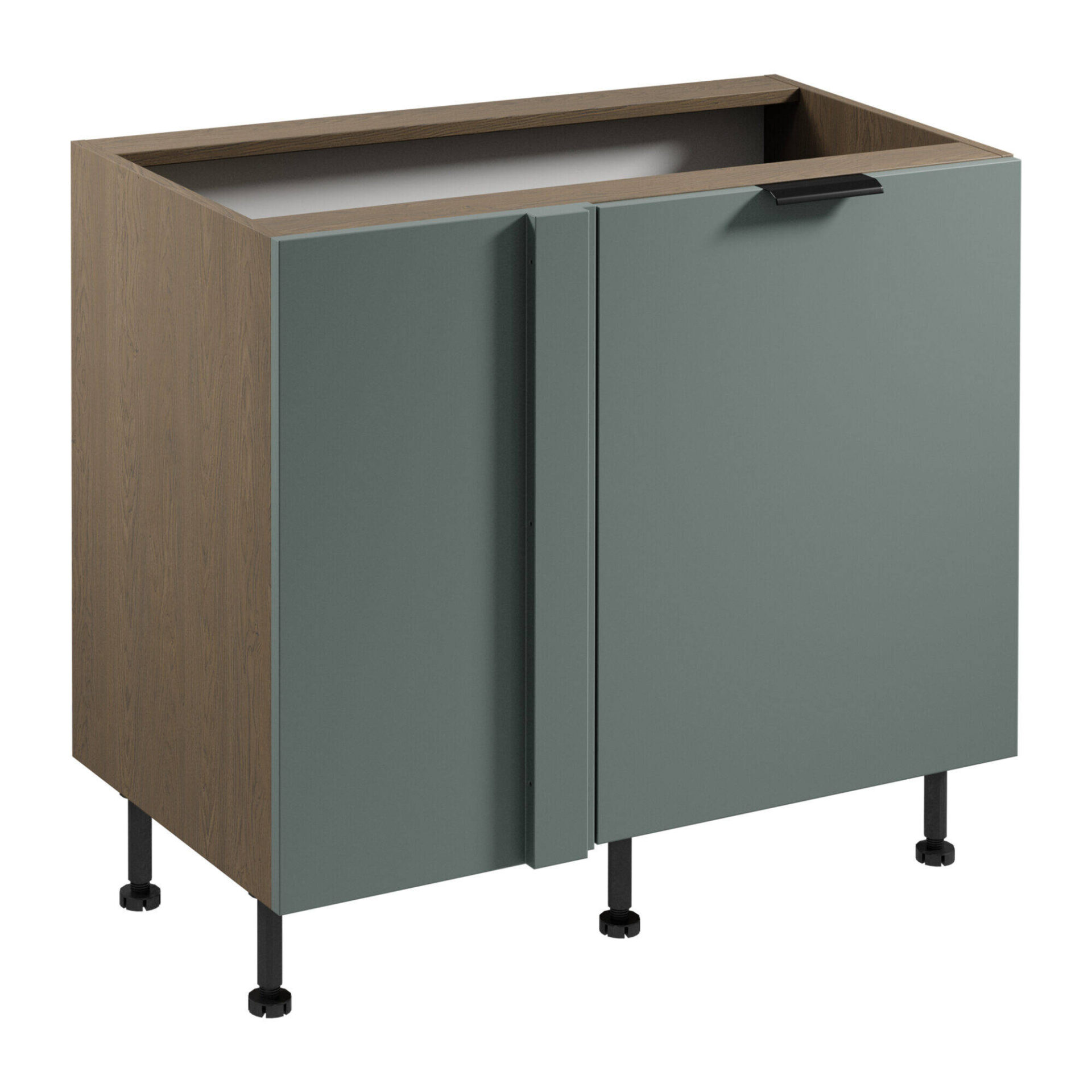 Apatinė virtuvės spintelė 1D Sorento D100N P/L Tiesus kampas, Baltic Storm Green