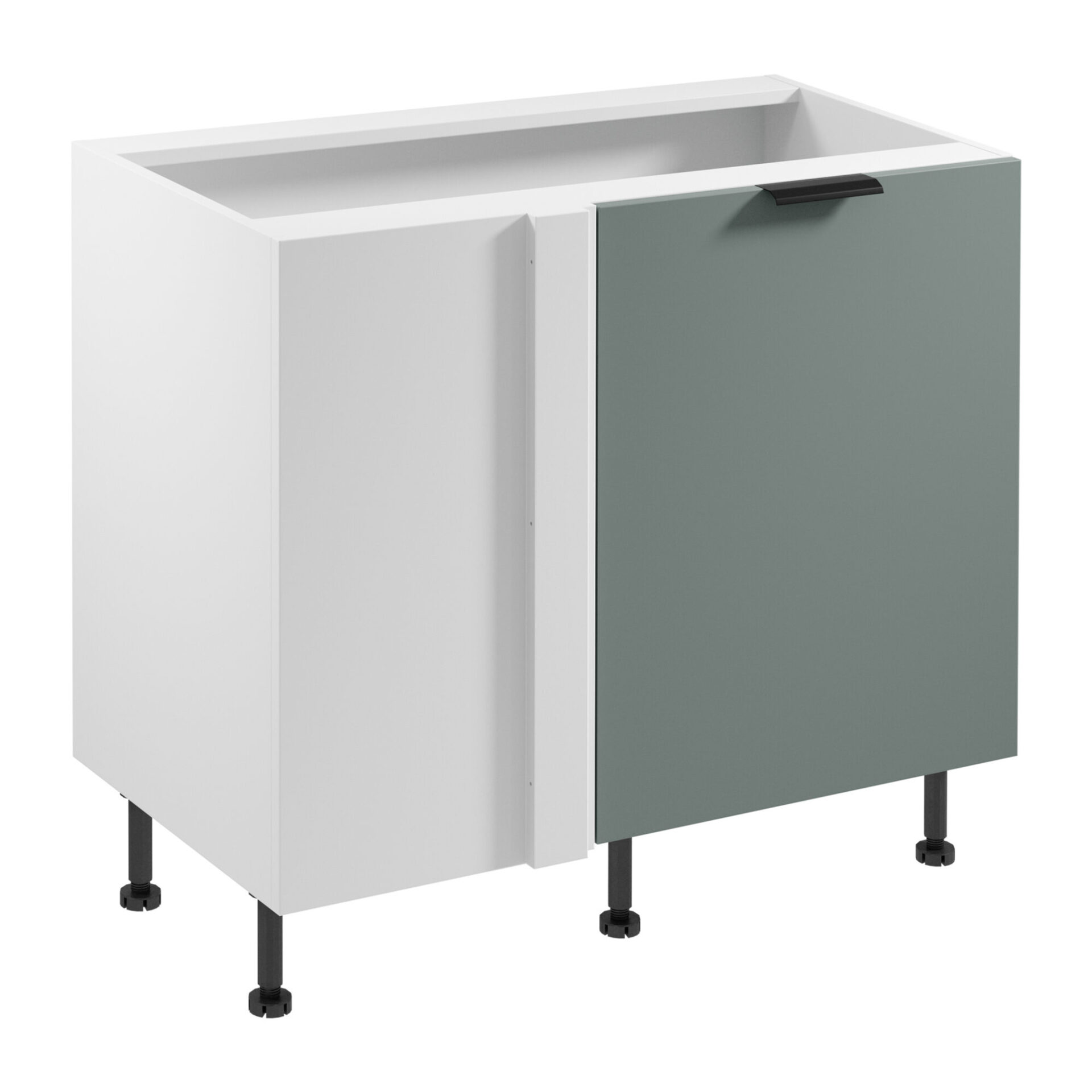 Apatinė virtuvės spintelė 1D Sorento D100N P/L Tiesūs kampai Balta Žalia