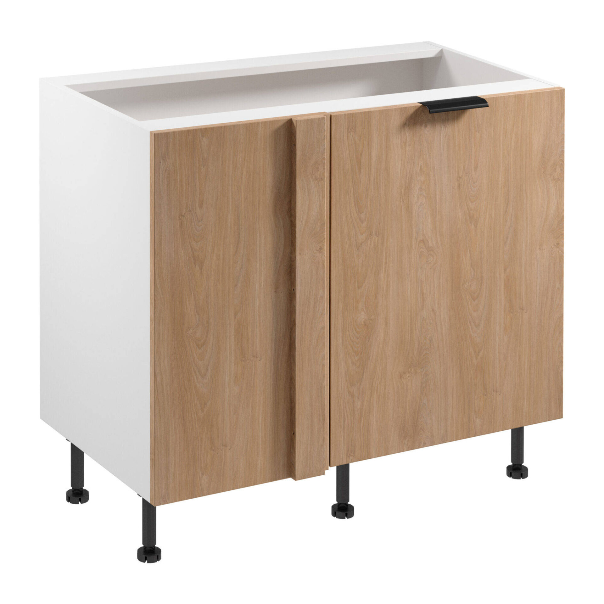 Apatinė virtuvės spintelė 1D Sorento D100N P/L Tiesūs kampai Matinė balta Puccini spalva