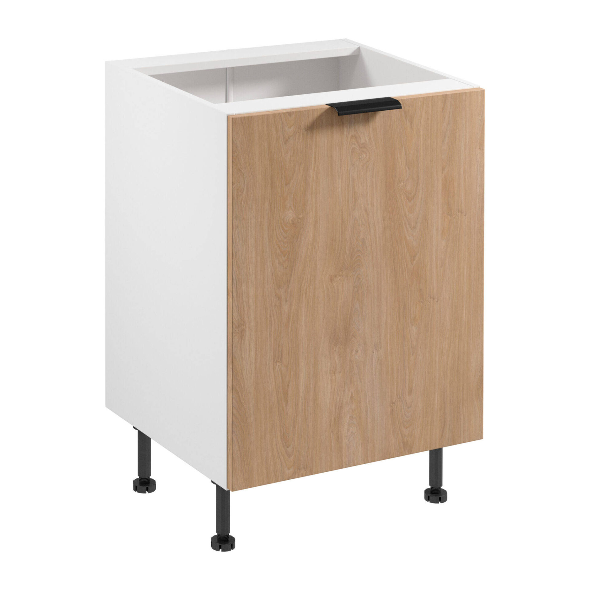 Apatinė virtuvės spintelė 1D Sorento D60 P/L matinės baltos spalvos Puccini