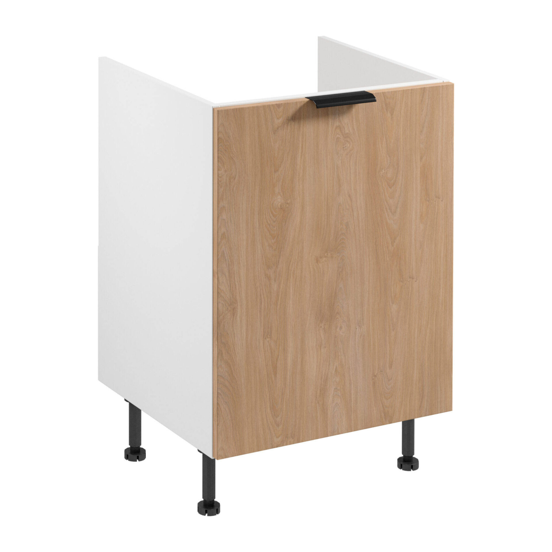 Apatinė virtuvės spintelė 1D Sorento D60Z P/L matinės baltos spalvos Puccini