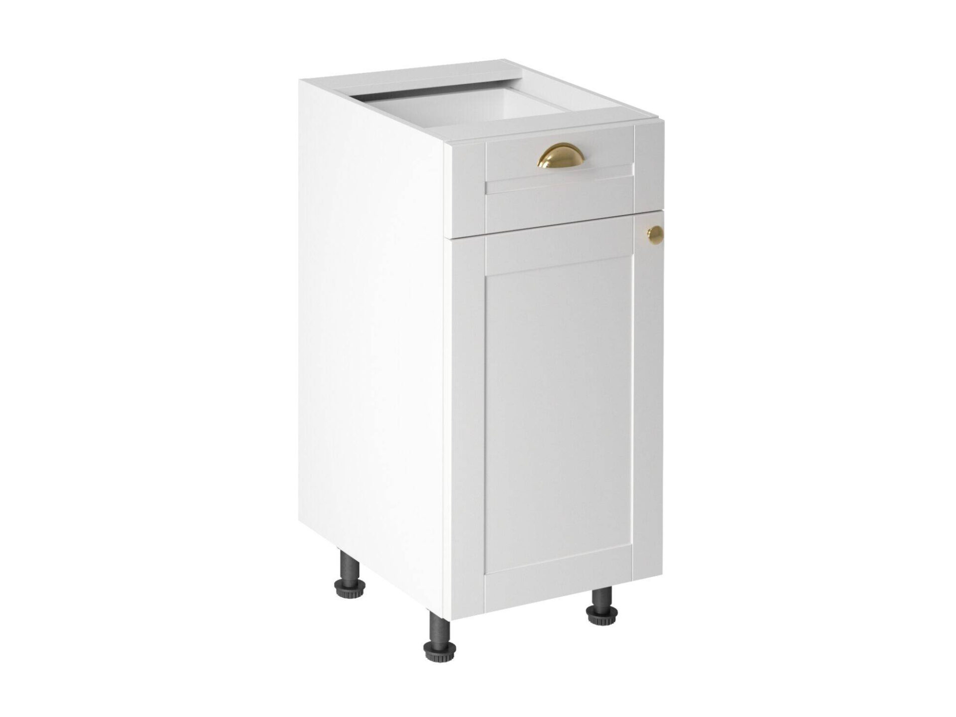 Apatinė virtuvės spintelė 1D1S D40S1 Linea balta matinė balta