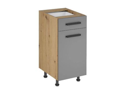 Apatinė virtuvės spintelė 1D1S D40S1 P/L Klasikinė rankena Langen smėlio spalvos