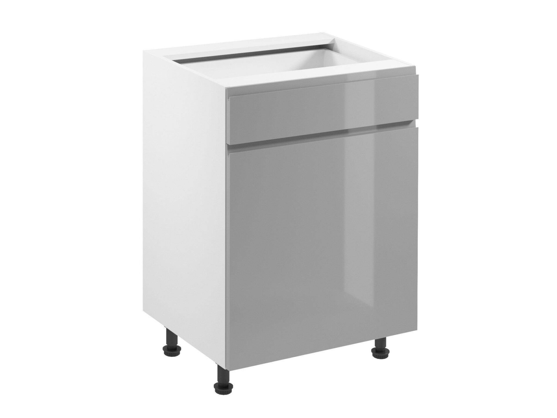 Apatinė virtuvės spintelė 1D1S D60S1, drebulės pilkumo blizgesys