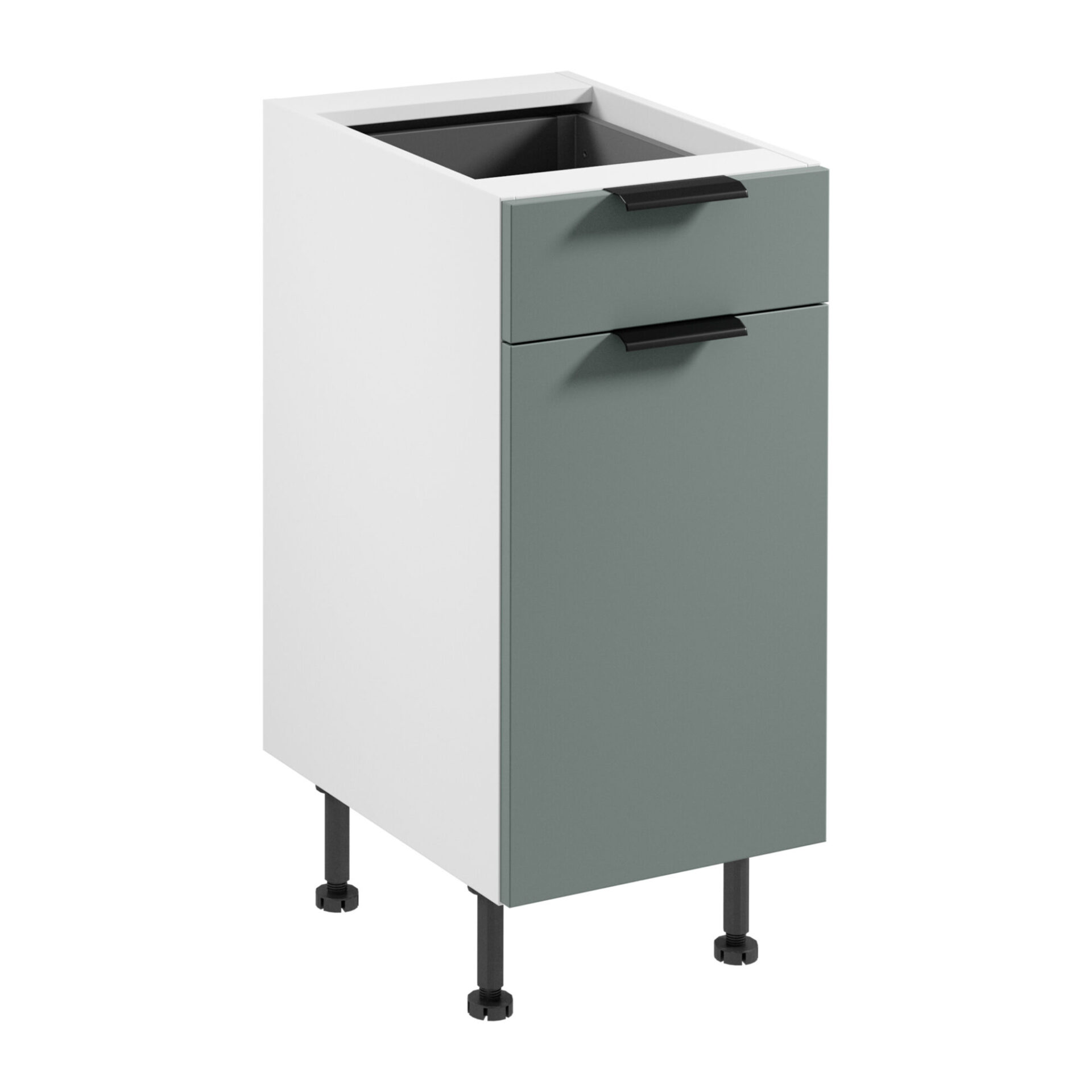 Apatinė virtuvės spintelė 1D1S Sorento D40S1 P/L Balta Žalia