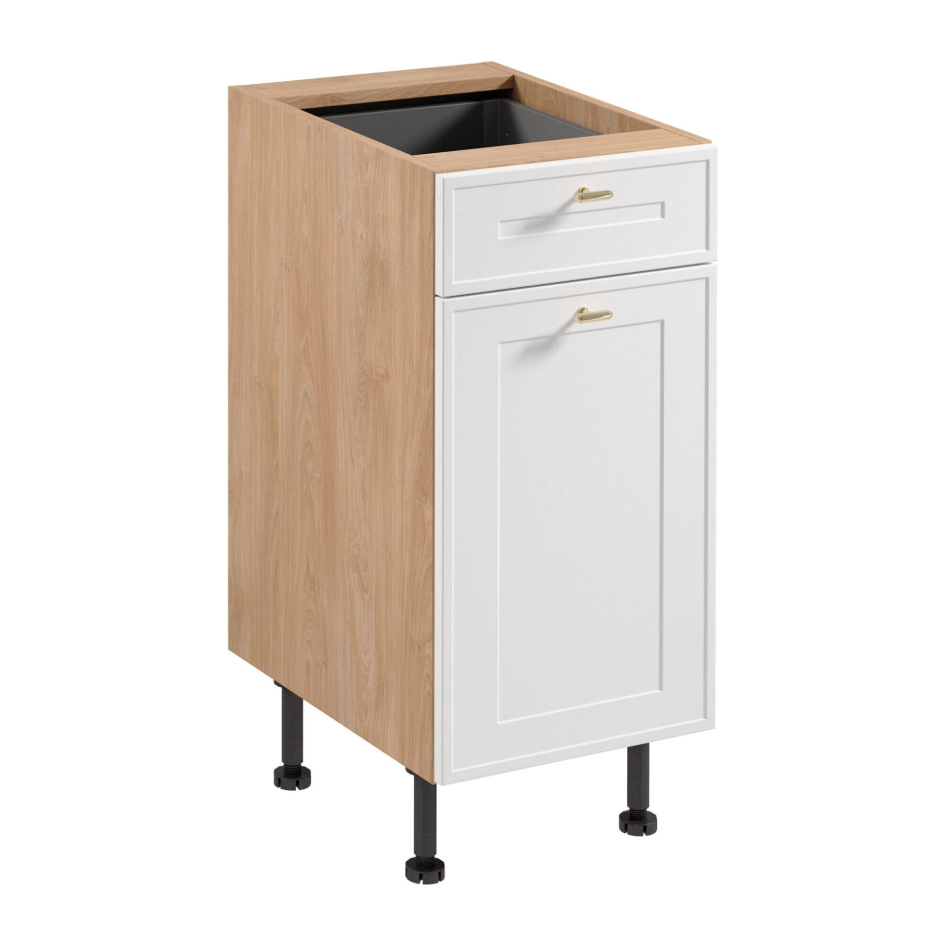 Apatinė virtuvės spintelė 1D1S Sorento D40S1 P/L Puccini matinės baltos spalvos rėmeliu