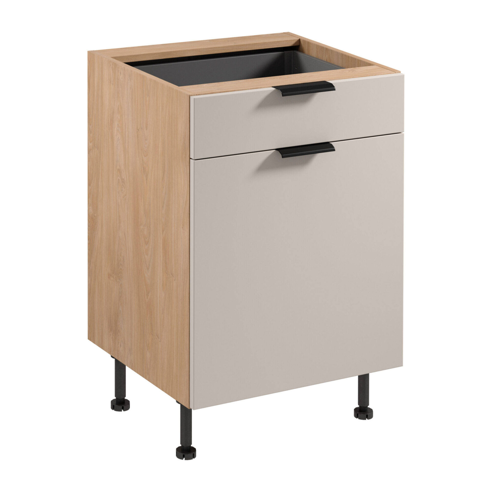 Apatinė virtuvės spintelė 1D1S Sorento D60S1 P/L AX Puccini matinės smėlio spalvos