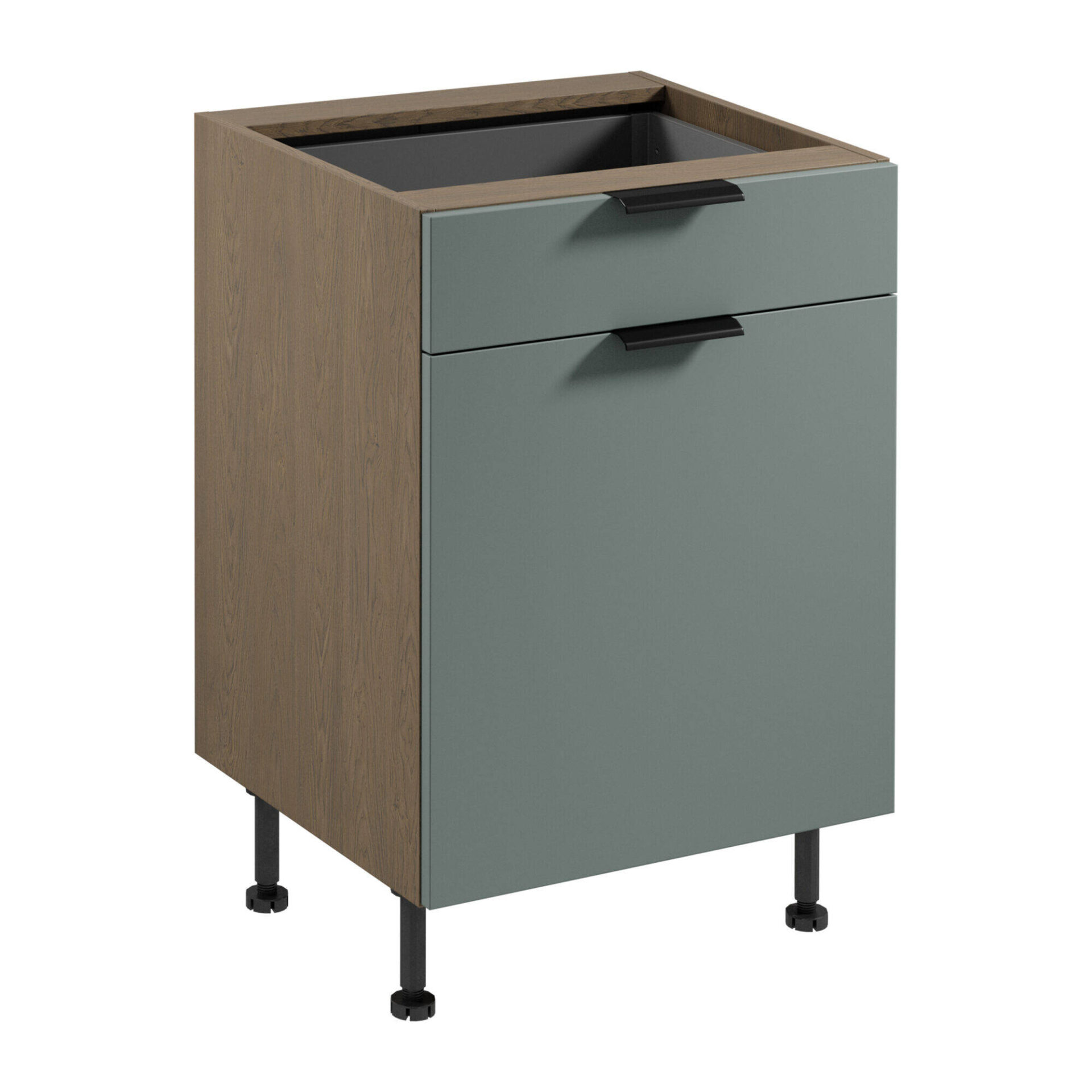 Apatinė virtuvės spintelė 1D1S su stalo įrankių įdėklu Sorento D60S1 P/L AX Baltic Storm Green