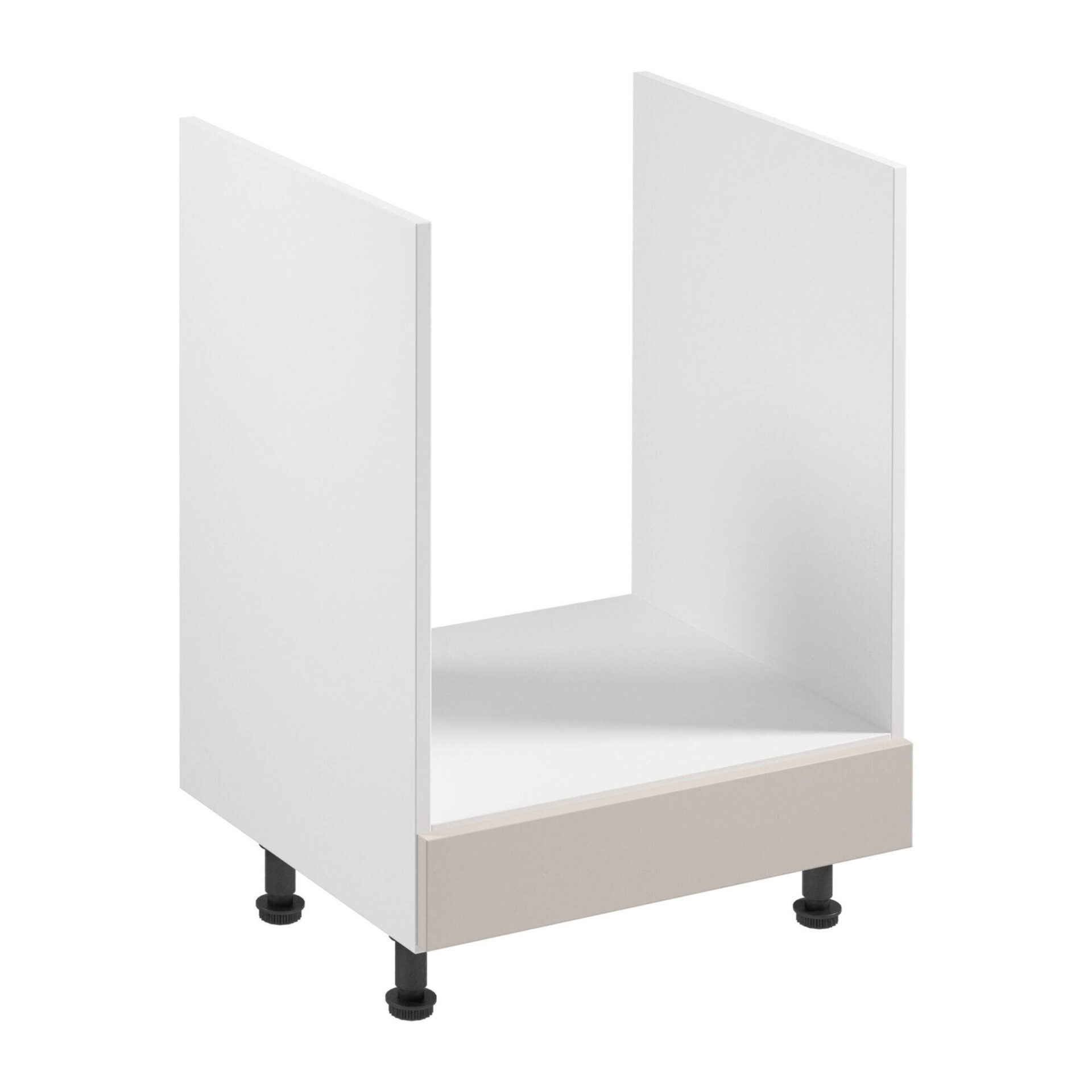 Apatinė virtuvės spintelė 1S įmontuojama viryklė Sorento D60ZK matinė balta matinė smėlio spalva