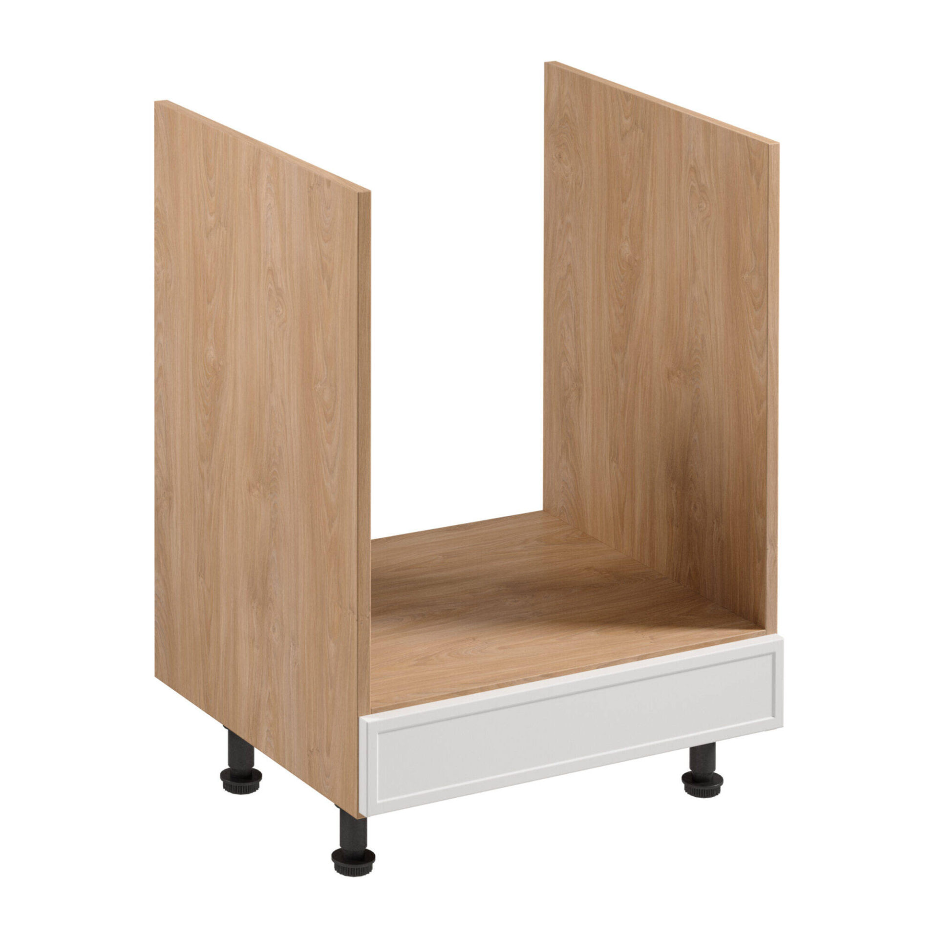 Apatinė virtuvės spintelė 1S įmontuojama viryklė Sorento D60ZK Puccini matinės baltos spalvos rėmelis