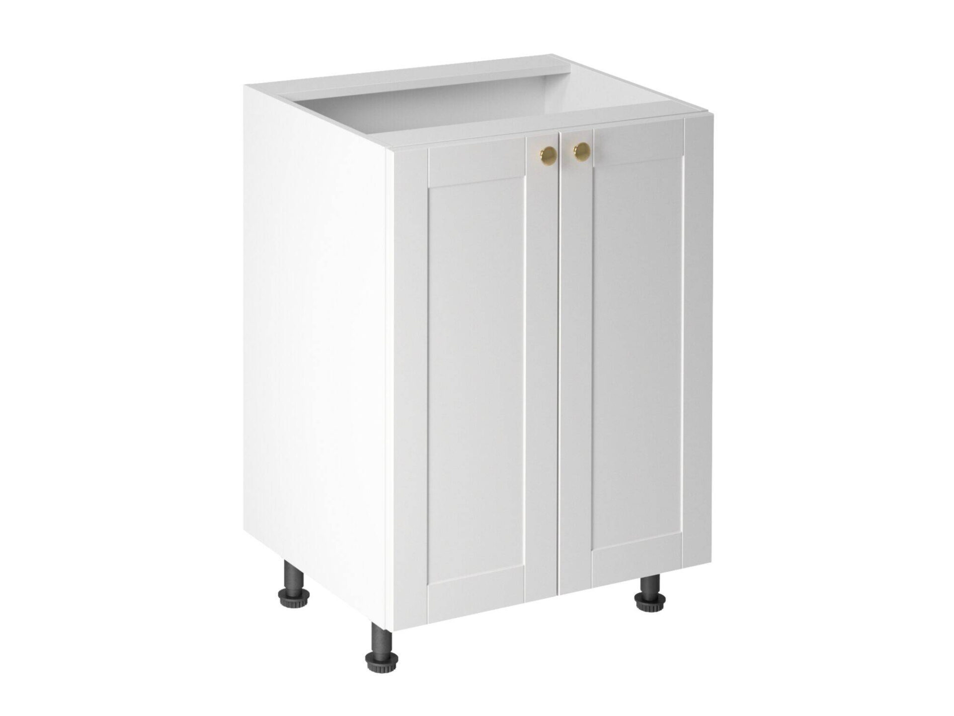 Apatinė 2 durų virtuvės spintelė D60 Linea balta matinė balta