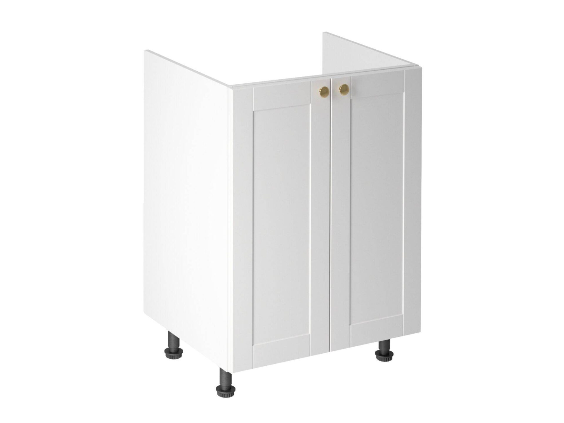 Apatinė 2 durų virtuvės spintelė D60Z Linea balta matinė balta