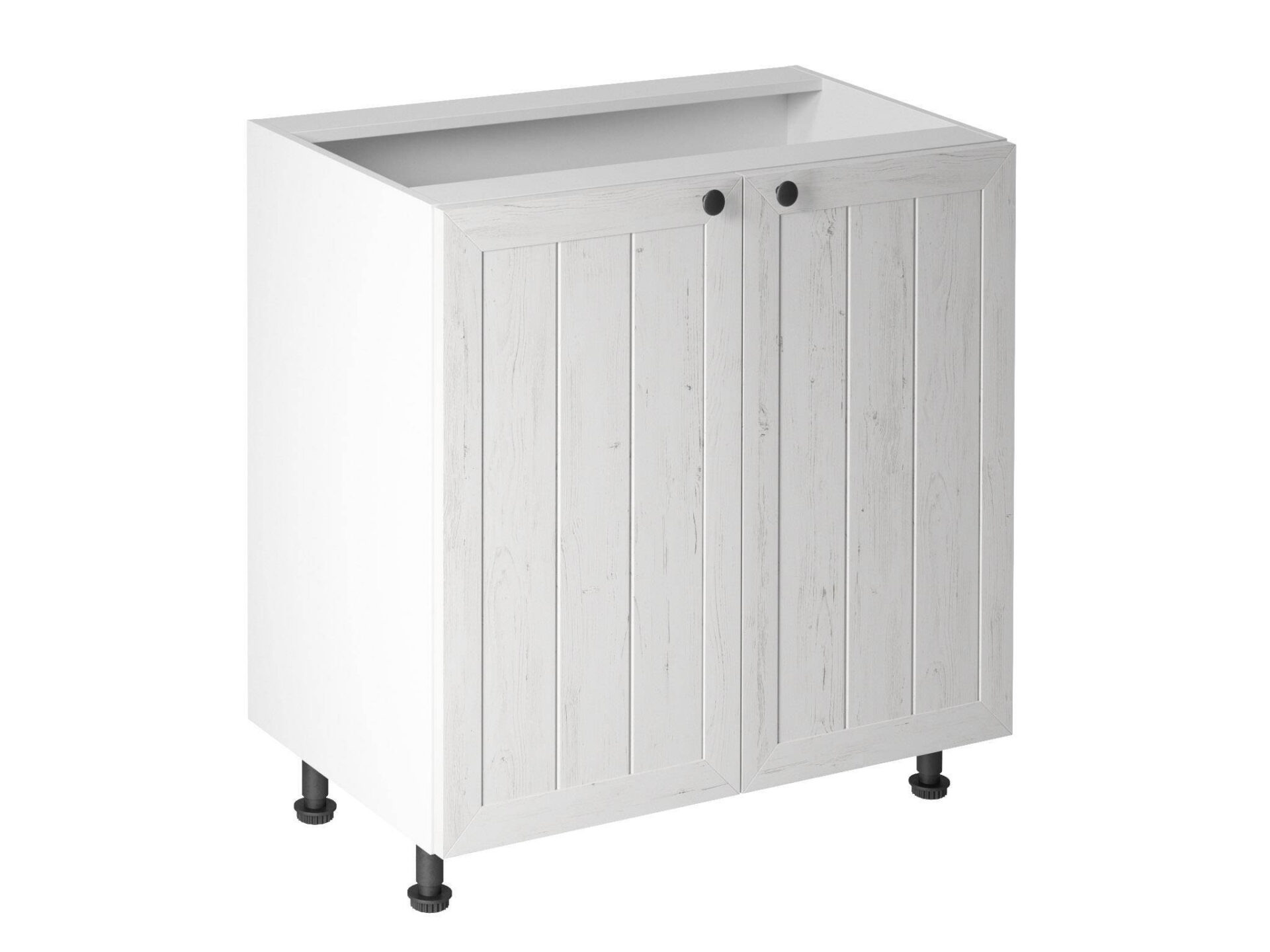 Apatinė 2 durų virtuvės spintelė D80, Provanso pušis, Anderseno balta matinė