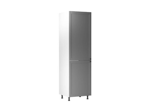 Apatinė 2 durų virtuvės spintelė su šaldytuvu D60ZL P/L Linea pilka matinė