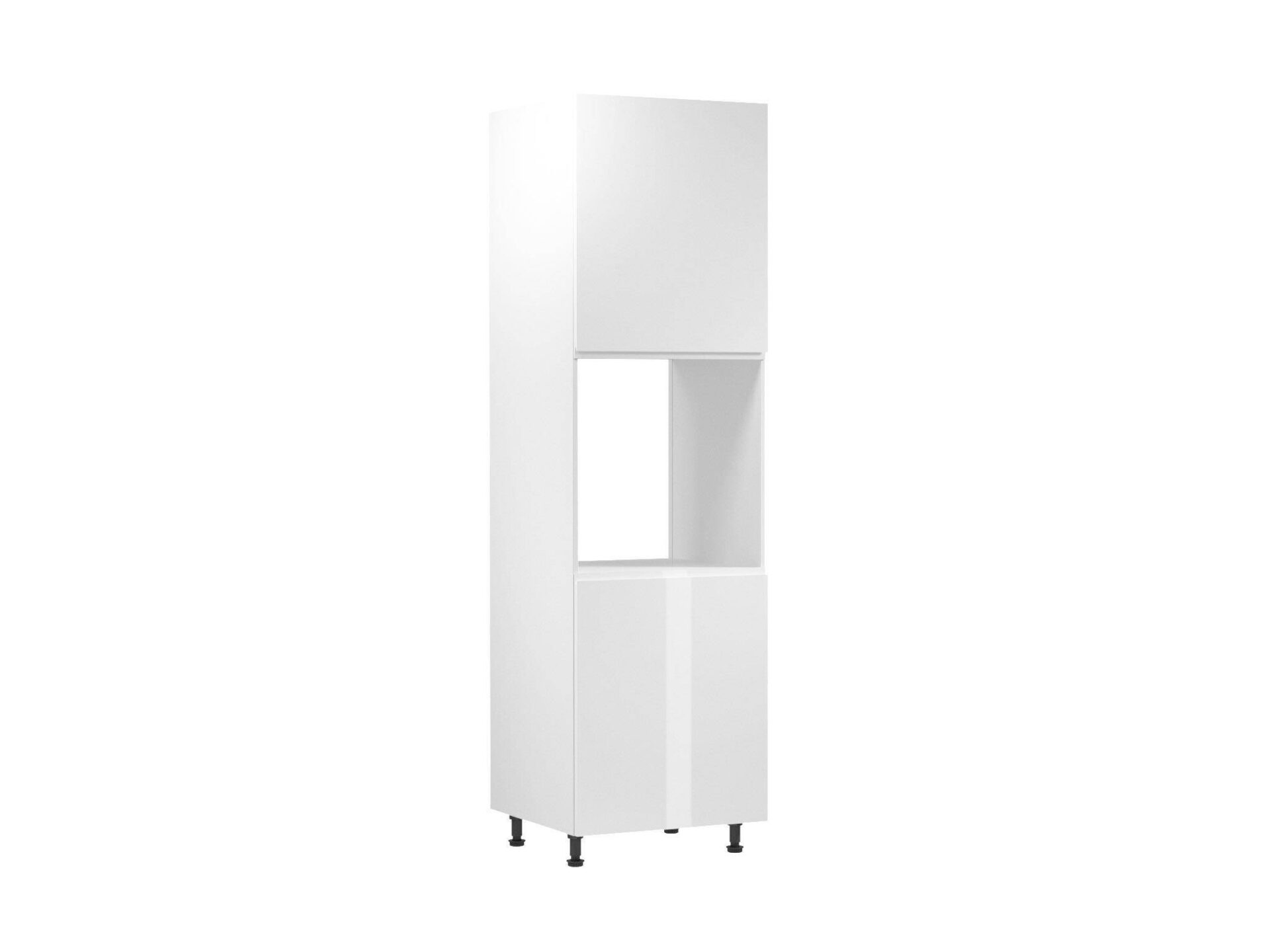 Apatinė 2 durų virtuvės spintelė su orkaite dešinėje D60P-P Aspen White Gloss