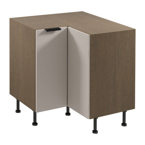 Apatinė 2D kampinė virtuvės spintelė Sorento D90N Baltic Storm Beige Matte