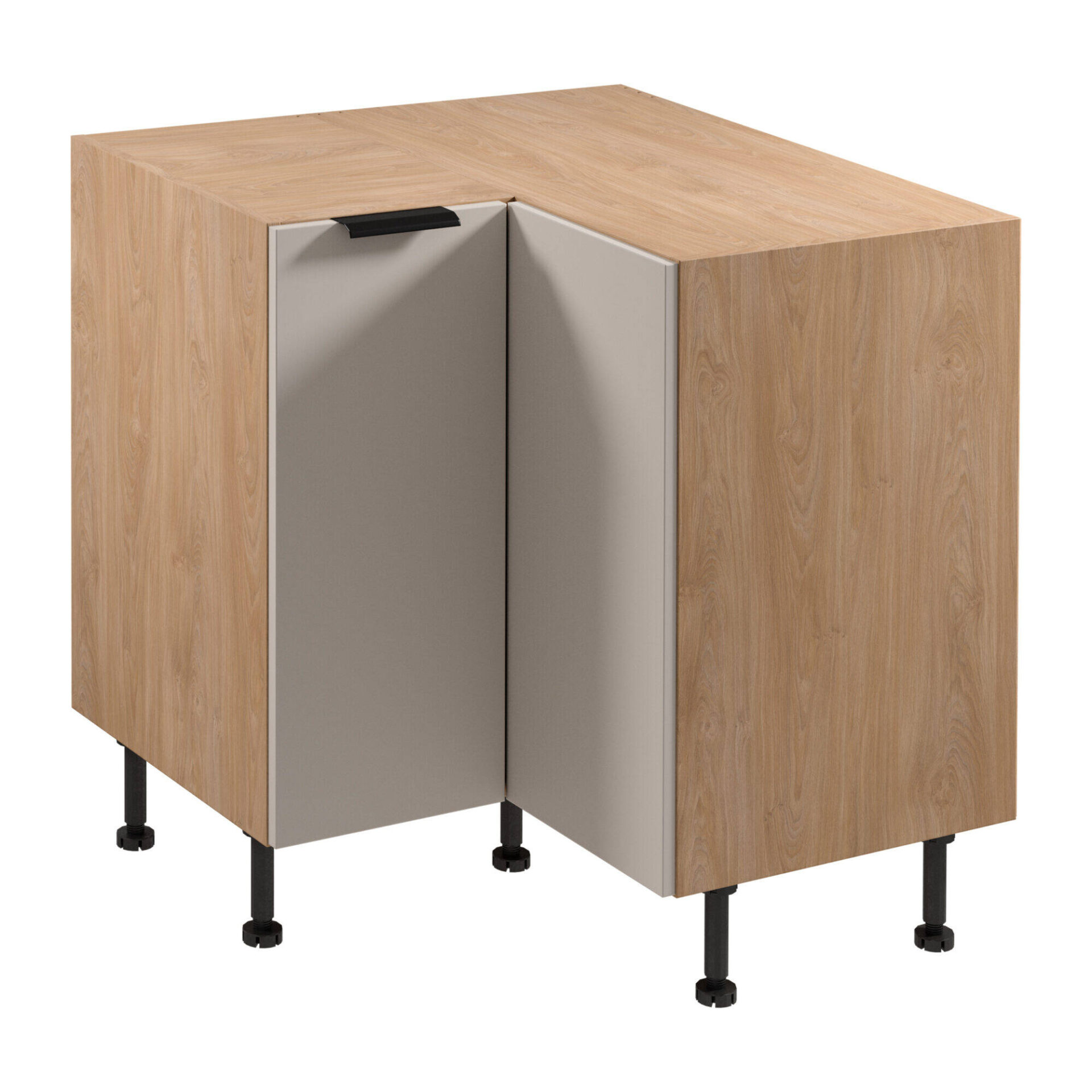 Apatinė 2D kampinė virtuvės spintelė Sorento D90N Puccini matinės smėlio spalvos