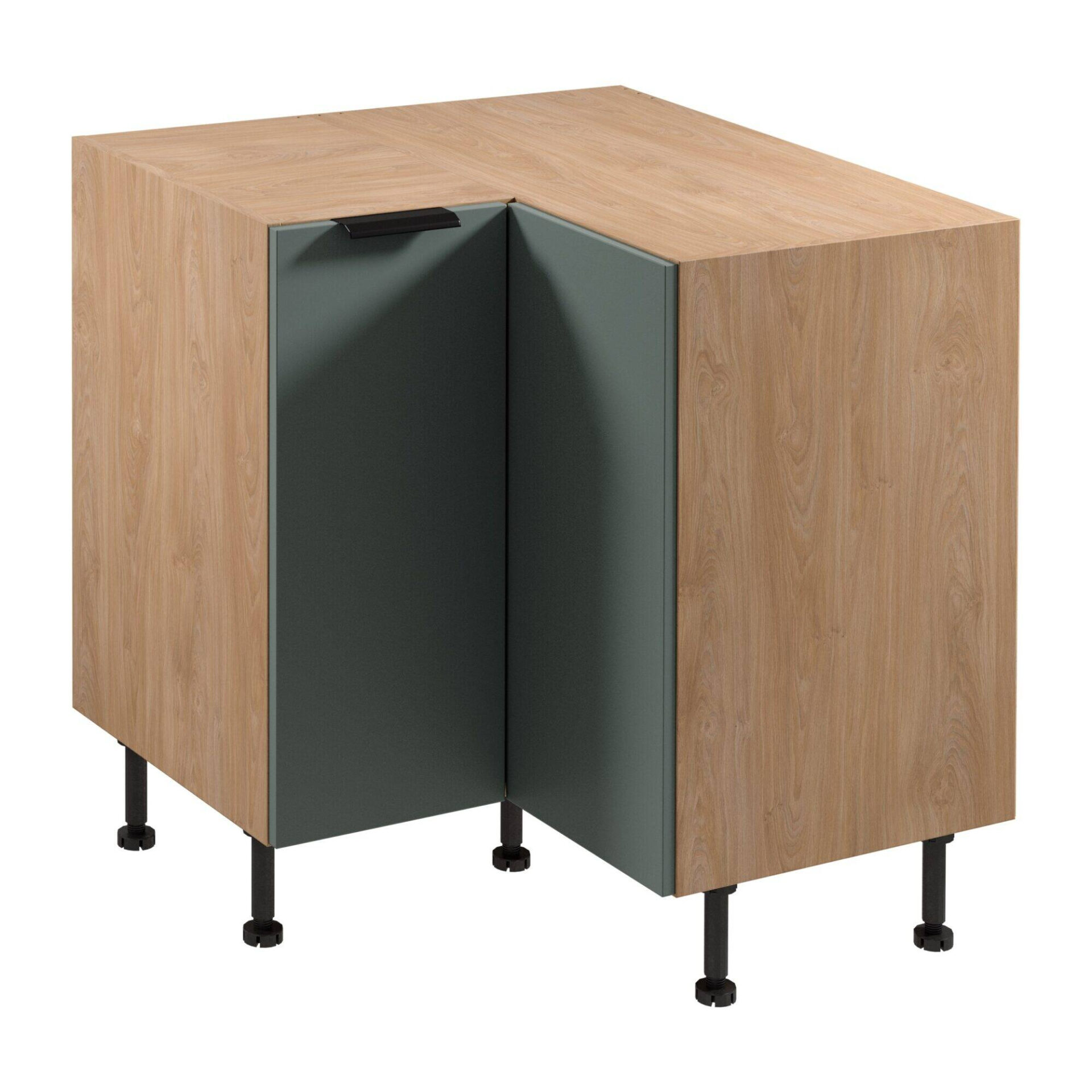 Apatinė 2D kampinė virtuvės spintelė Sorento D90N Puccini žalia