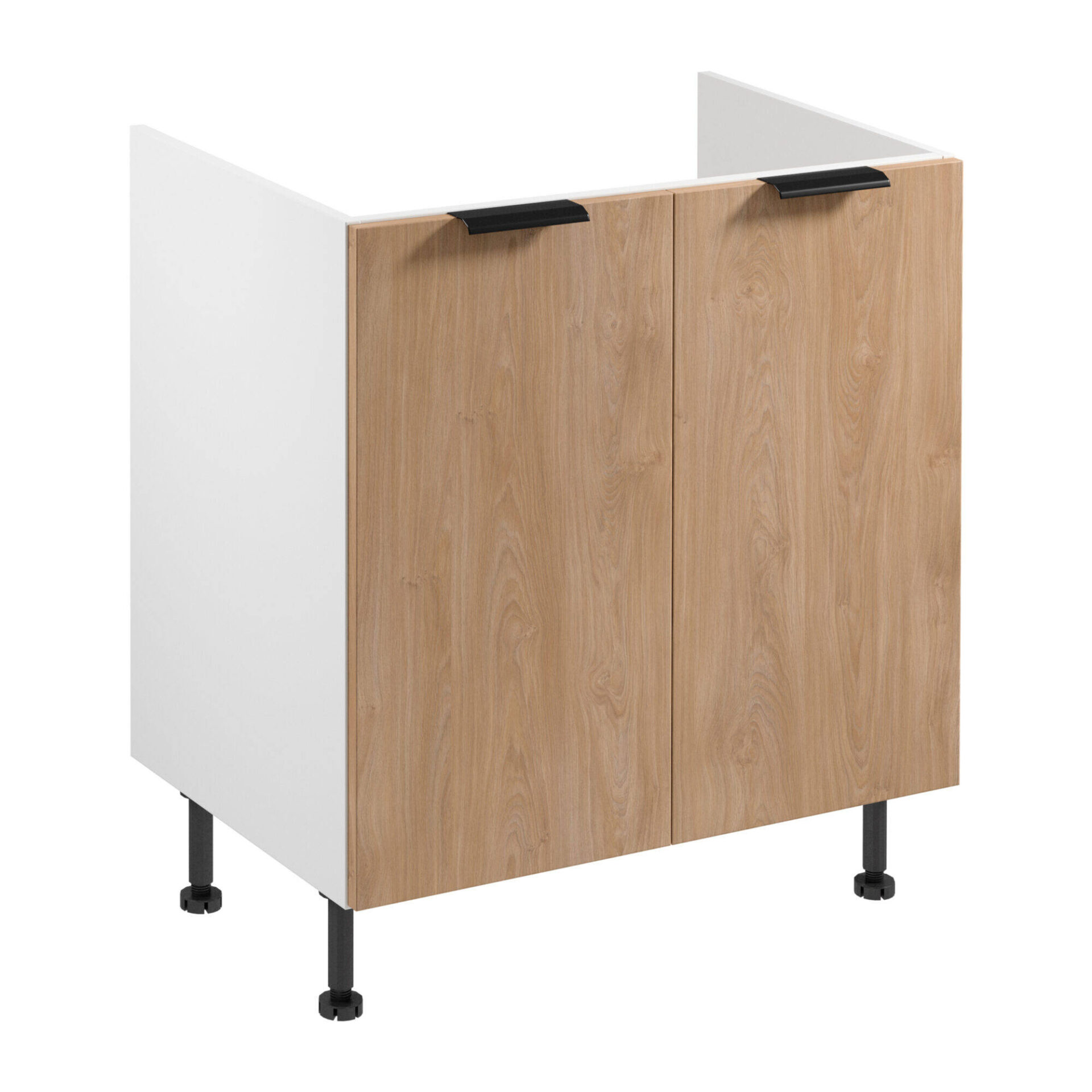 2D apatinė virtuvės spintelė po kriaukle Sorento D80Z matinės baltos spalvos Puccini