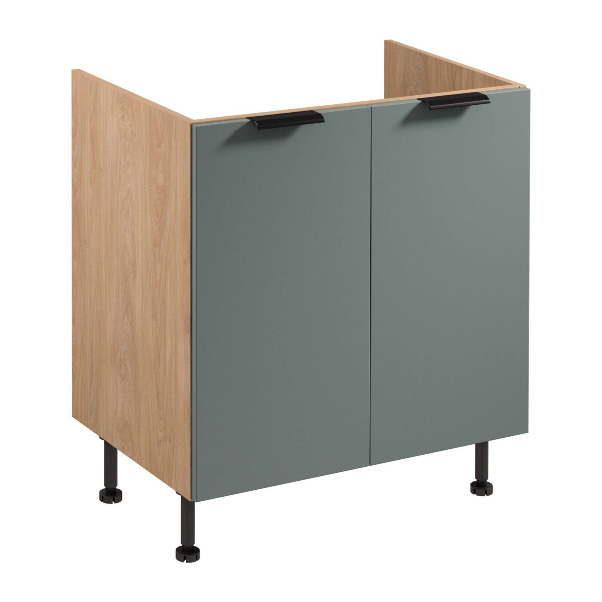 2D apatinė virtuvės spintelė po „Sorento D80Z Puccini Green“ kriaukle