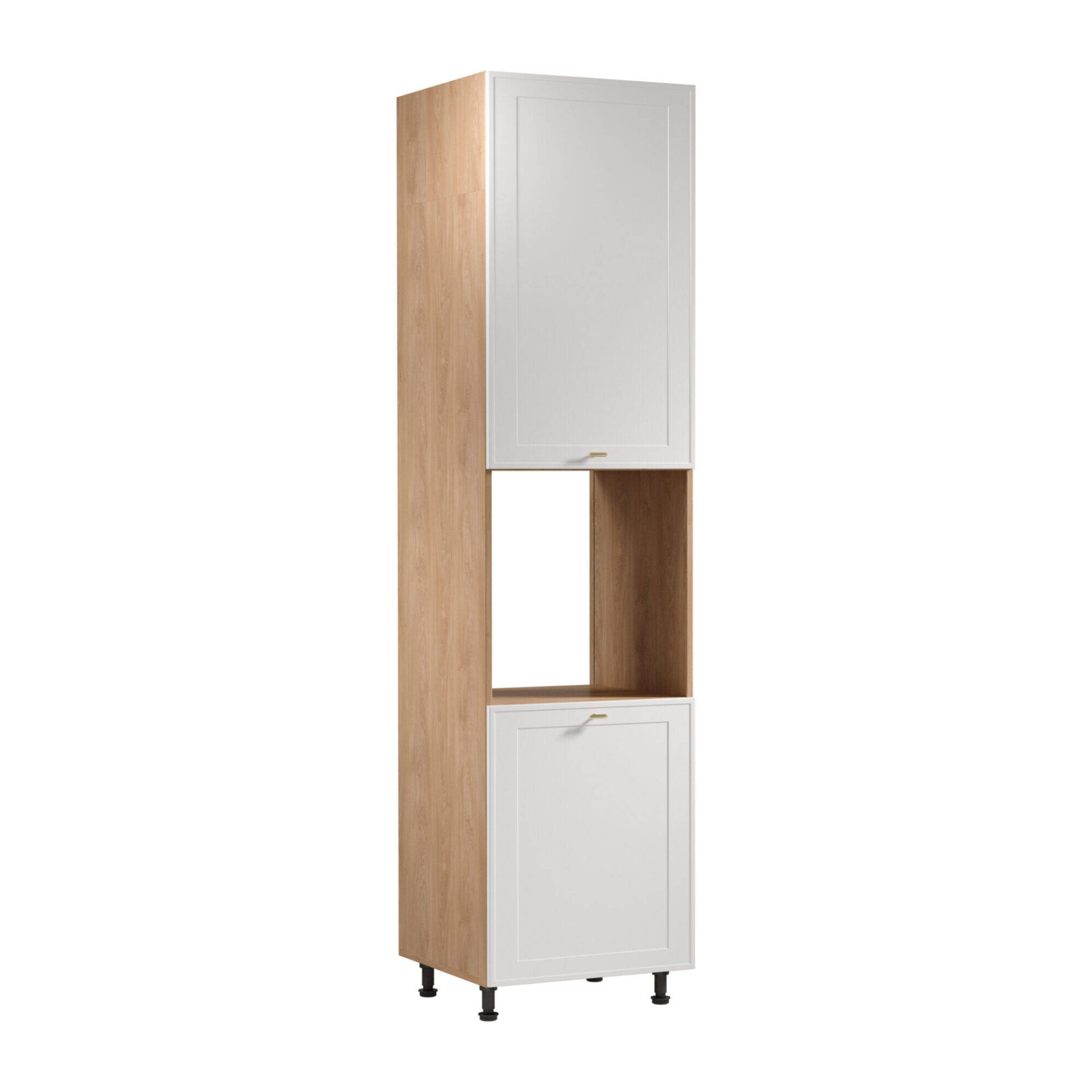 Apatinė virtuvės spintelė 2D Sorento D60PWN P/L Puccini matinės baltos spalvos rėmeliu