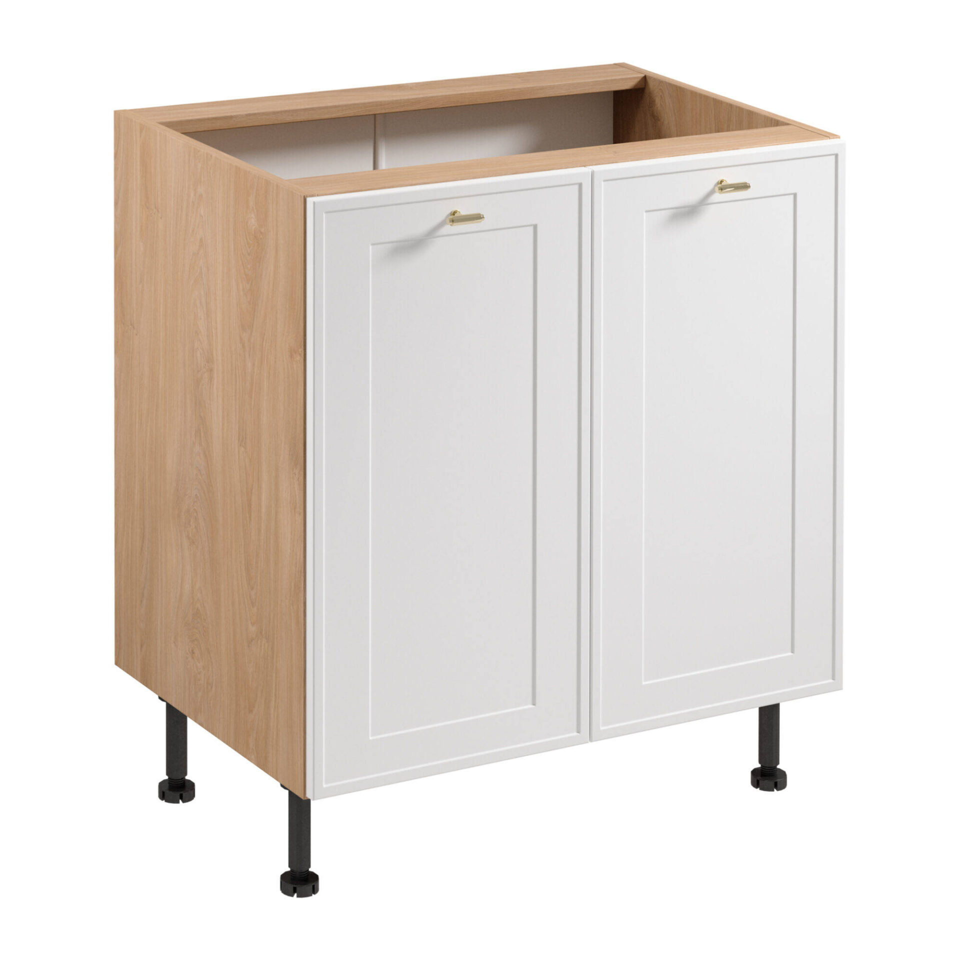 Apatinė virtuvės spintelė 2D Sorento D80 Puccini matinės baltos spalvos rėmeliu