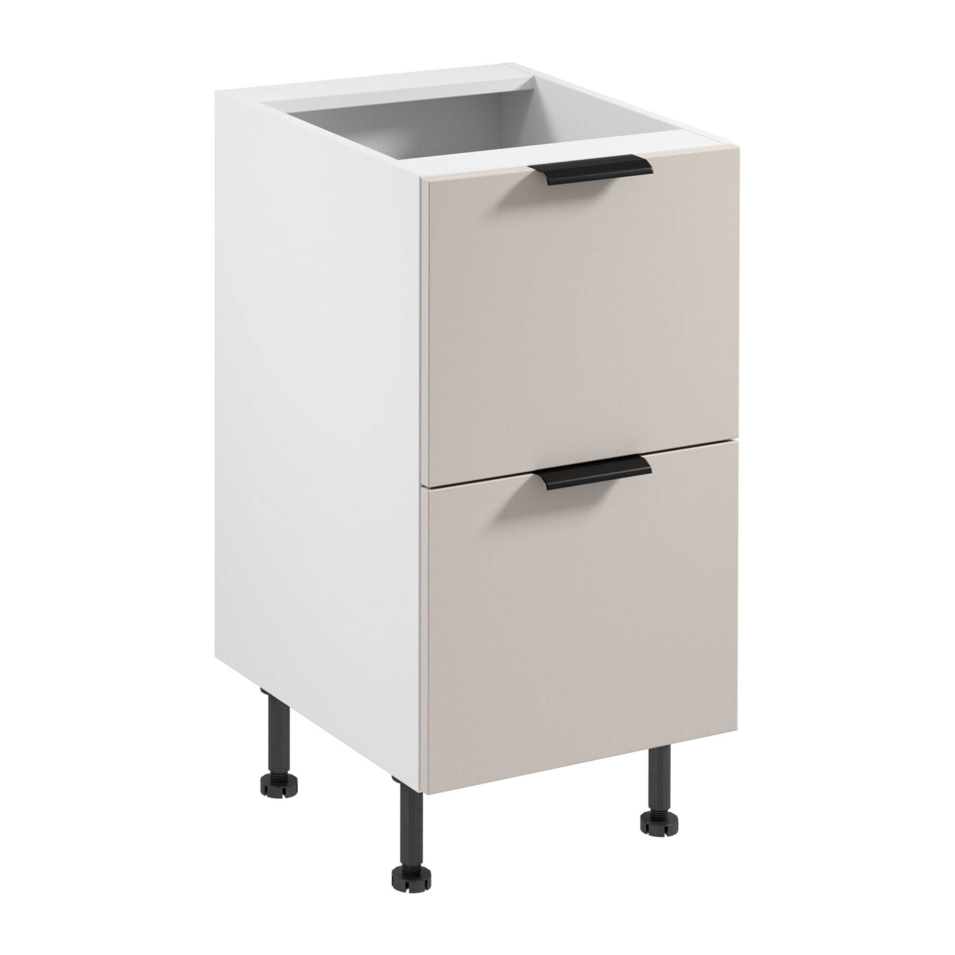 Apatinė virtuvės spintelė 2S Sorento D45S2 AX matinės baltos matinės smėlio spalvos