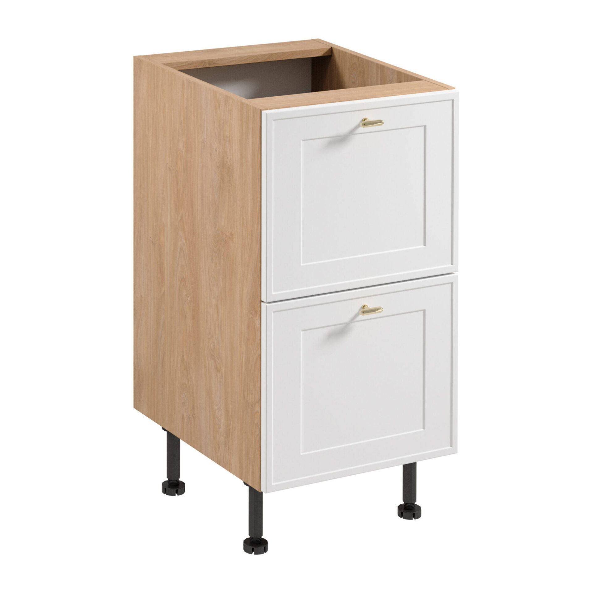 Apatinė virtuvės spintelė 2S Sorento D45S2 AX Puccini matinės baltos spalvos rėmeliu