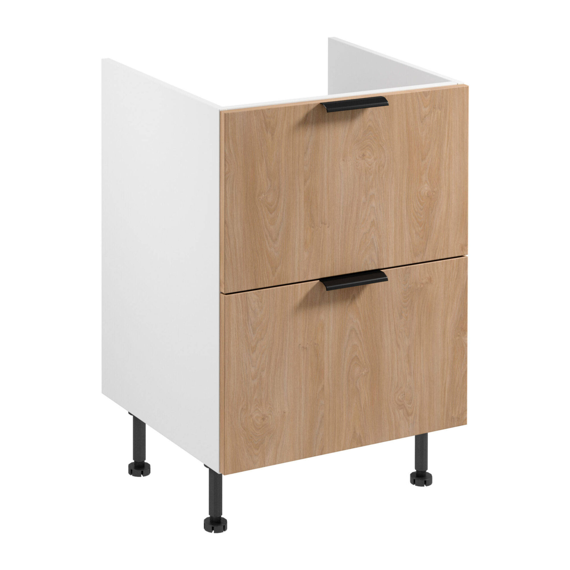 Apatinė virtuvės spintelė 2S Sorento D60IN AX matinės baltos spalvos Puccini