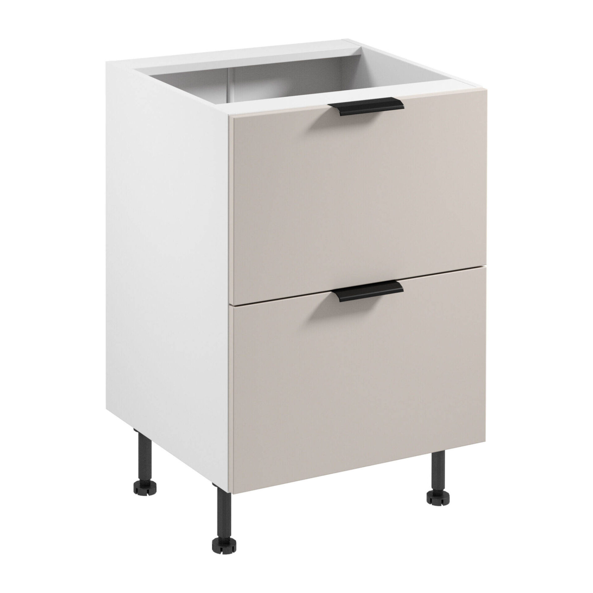 Apatinė virtuvės spintelė 2S Sorento D60S2 AX matinės baltos matinės smėlio spalvos