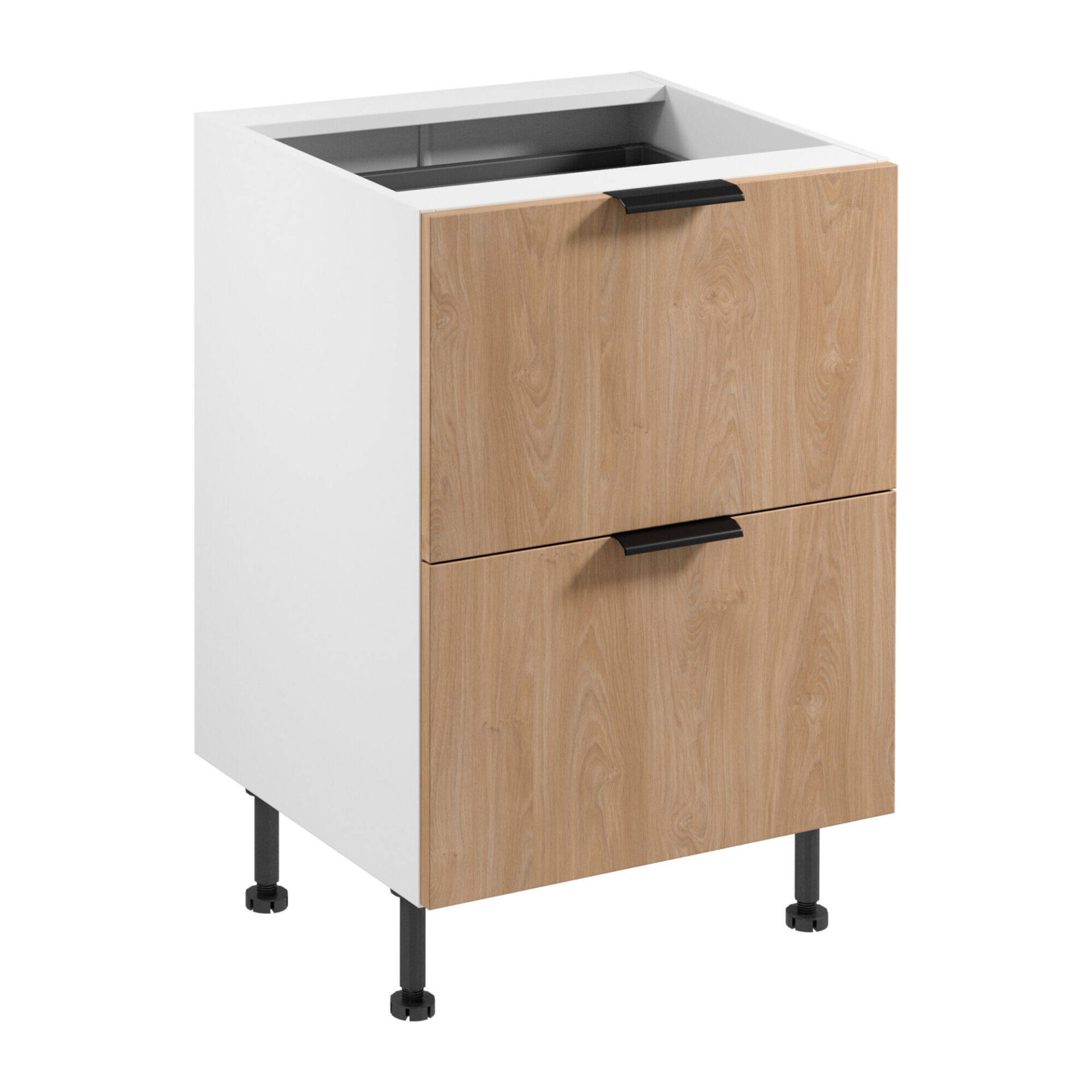 2S apatinė virtuvės spintelė su rūšiavimo įdėklu Sorento D60ZS AX matinės baltos spalvos Puccini