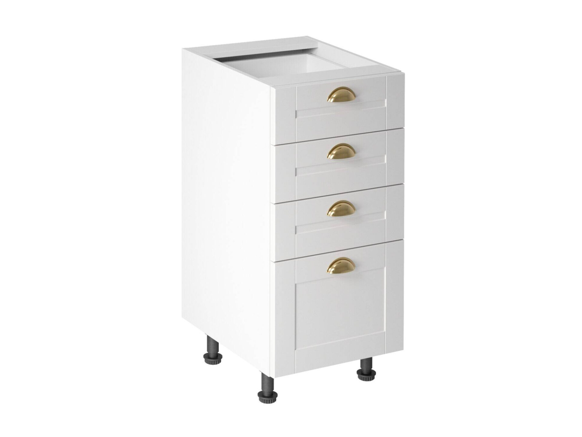 Apatinė virtuvės spintelė su 4 stalčiais, D40S4, „Linea“, matinė balta