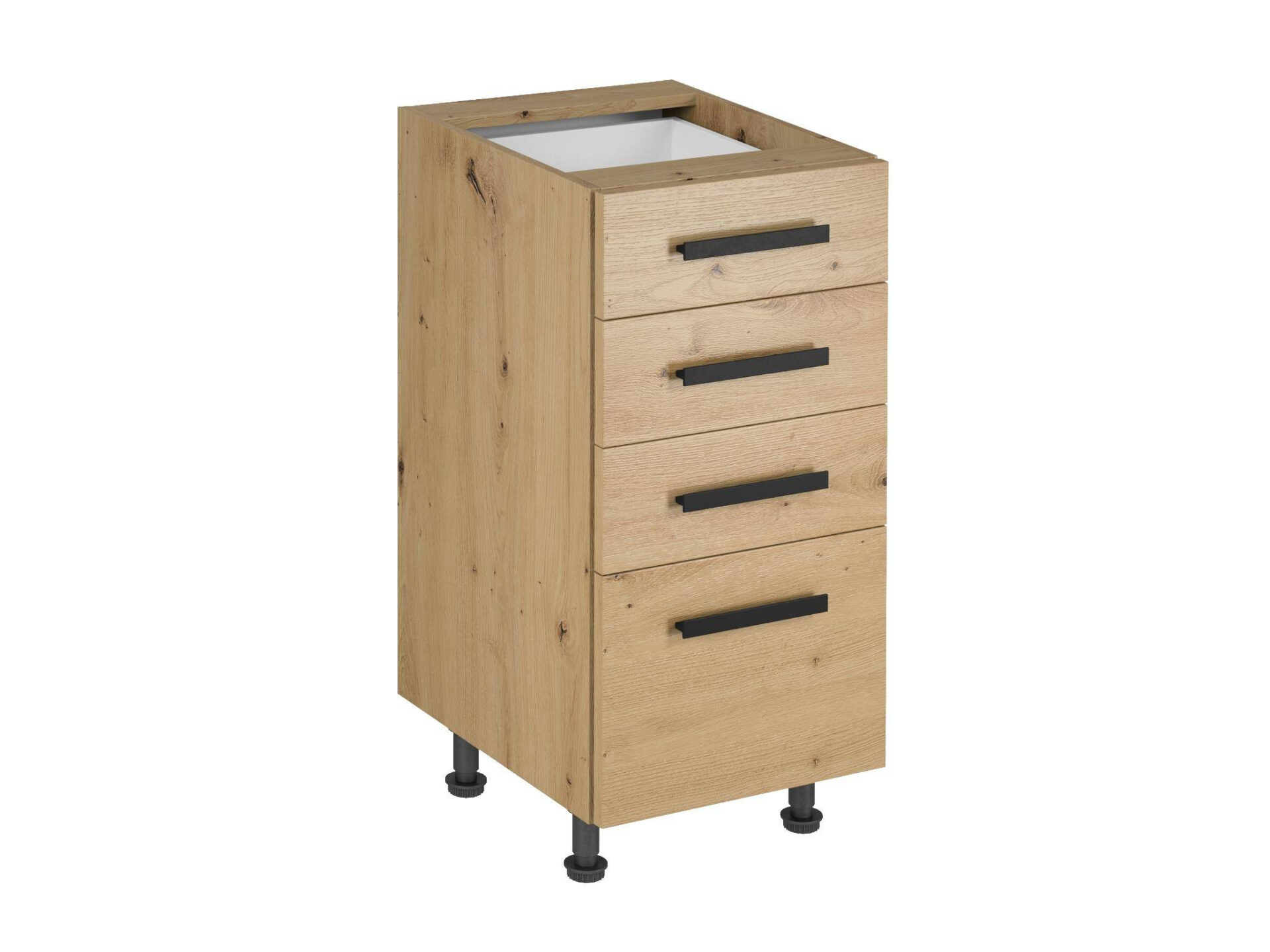 Apatinė virtuvės spintelė su 4 stalčiais, D40S4, klasikinė rankena, Langen Artisan