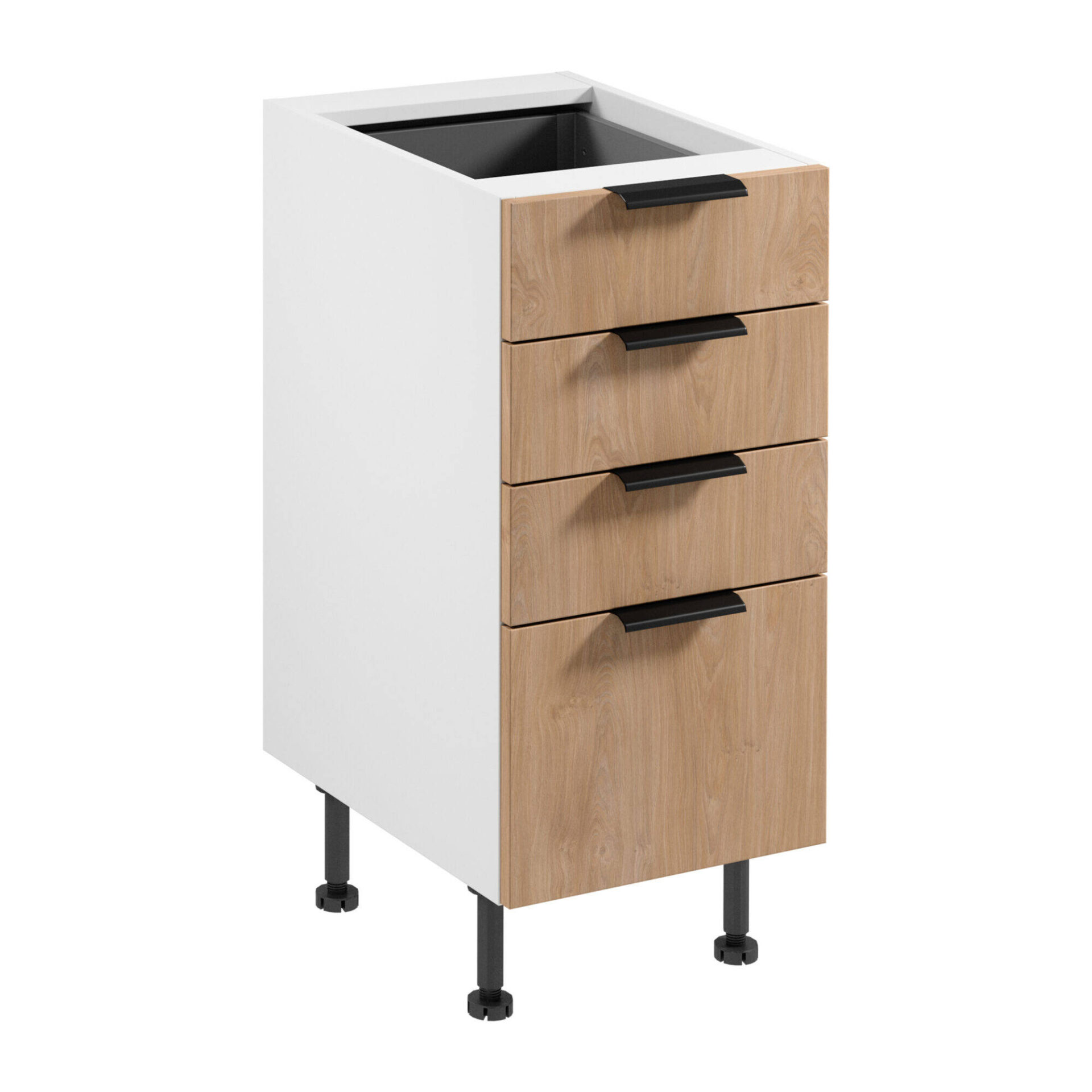 Apatinė virtuvės spintelė 4S Sorento D40S4 AX Matinė balta Puccini