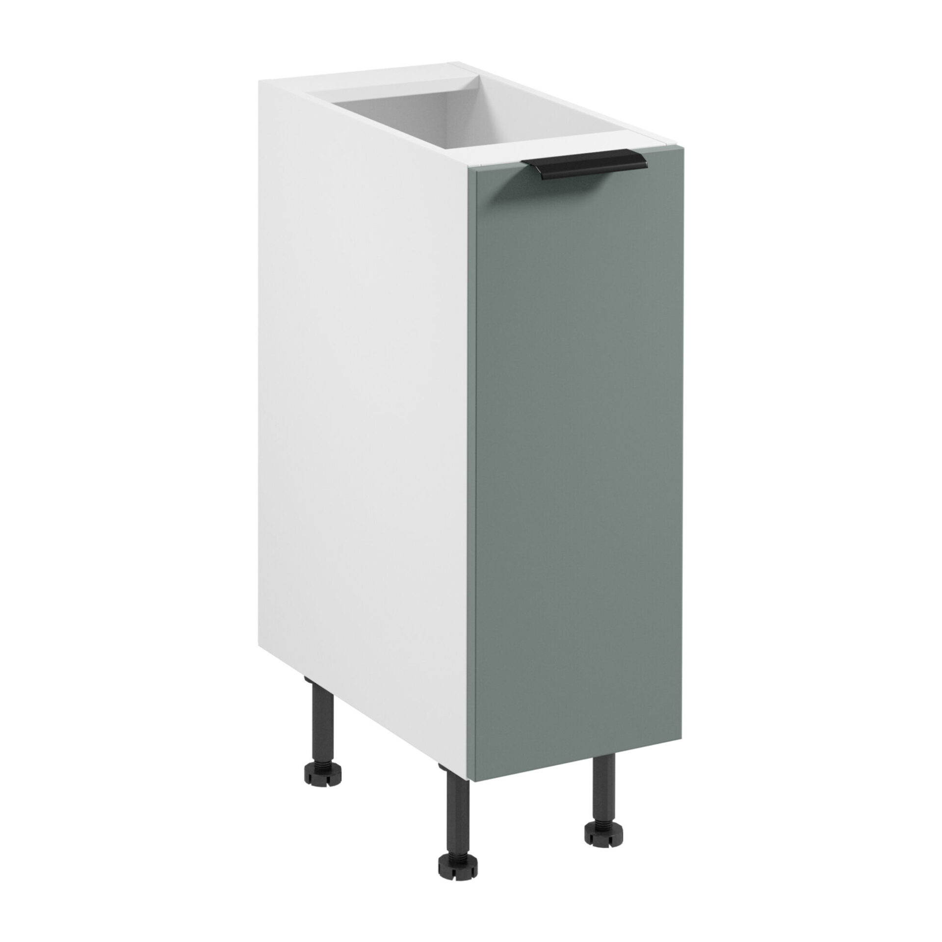 Sorento D30 apatinė virtuvės spintelė, baltai žalia, su langais