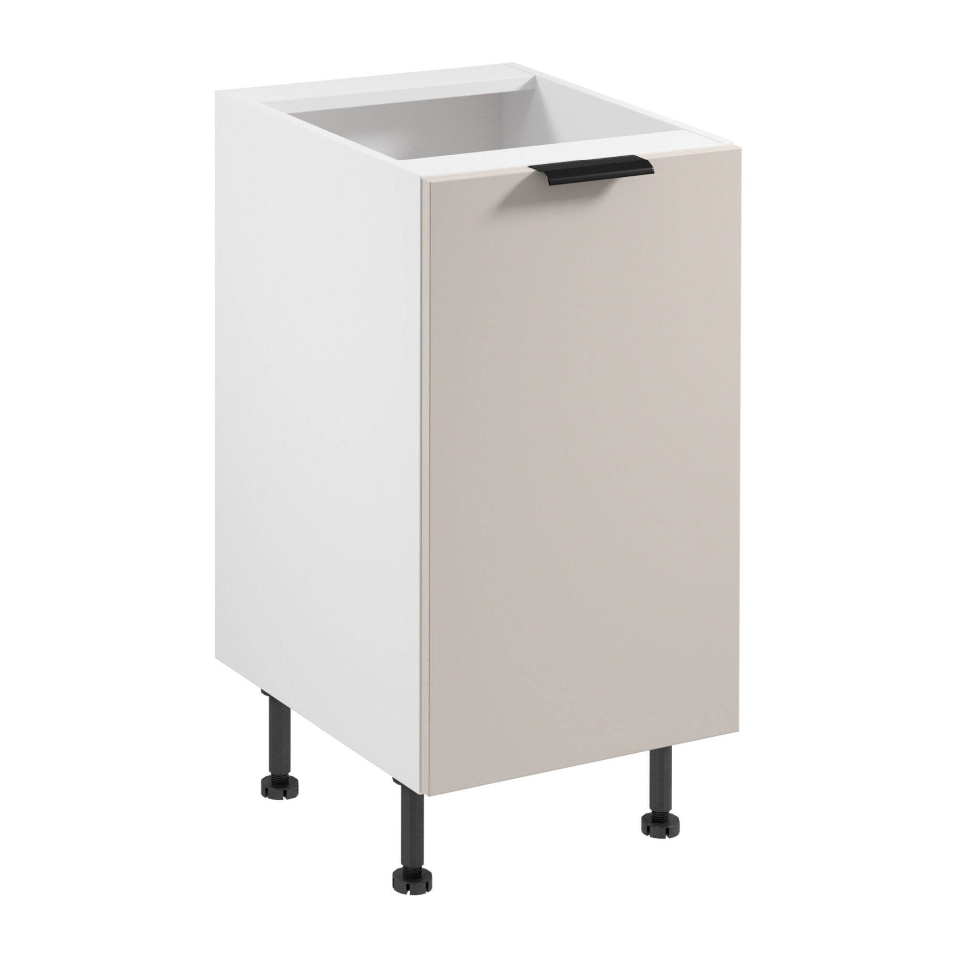 Apatinė virtuvės spintelė Sorento D45 R/L matinės baltos matinės smėlio spalvos