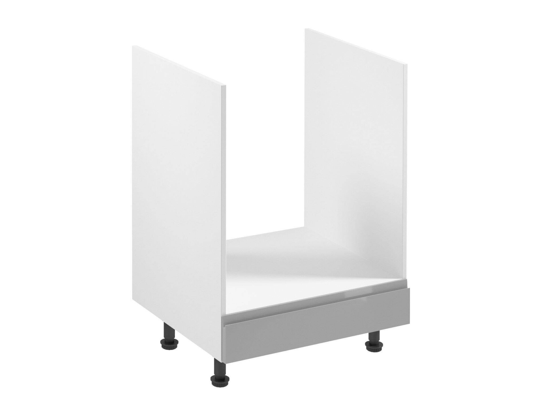 D60ZK drebulės pilkos blizgios apatinės virtuvės spintelės