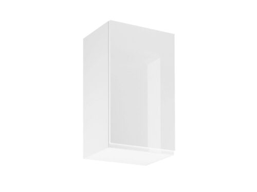 Aspen White G45 viršutinė virtuvės spintelė su 1 durimis, blizgi Aspen White