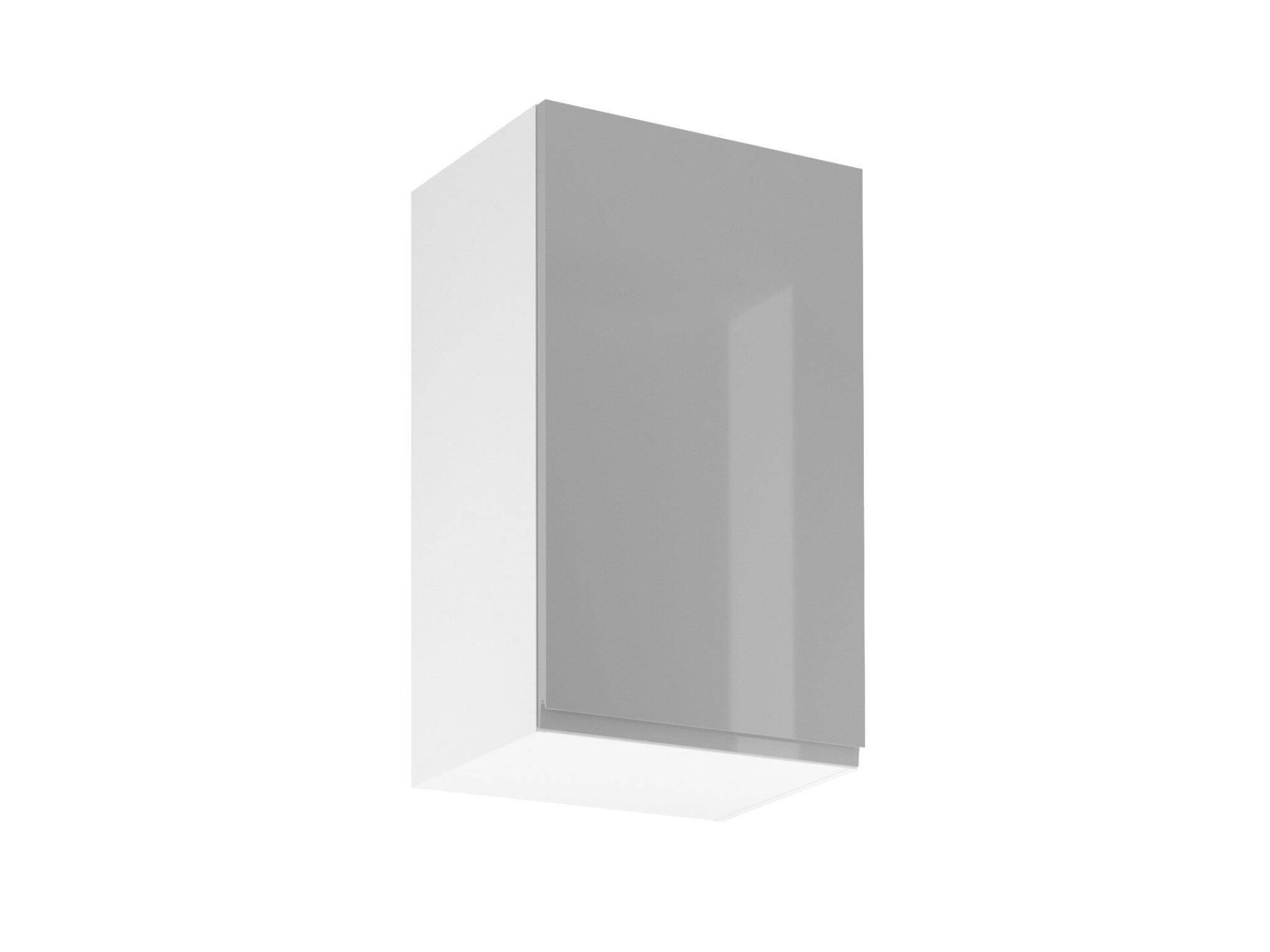 G45 drebulės pilkos blizgios viršutinės virtuvės spintelės su 1 durelėmis