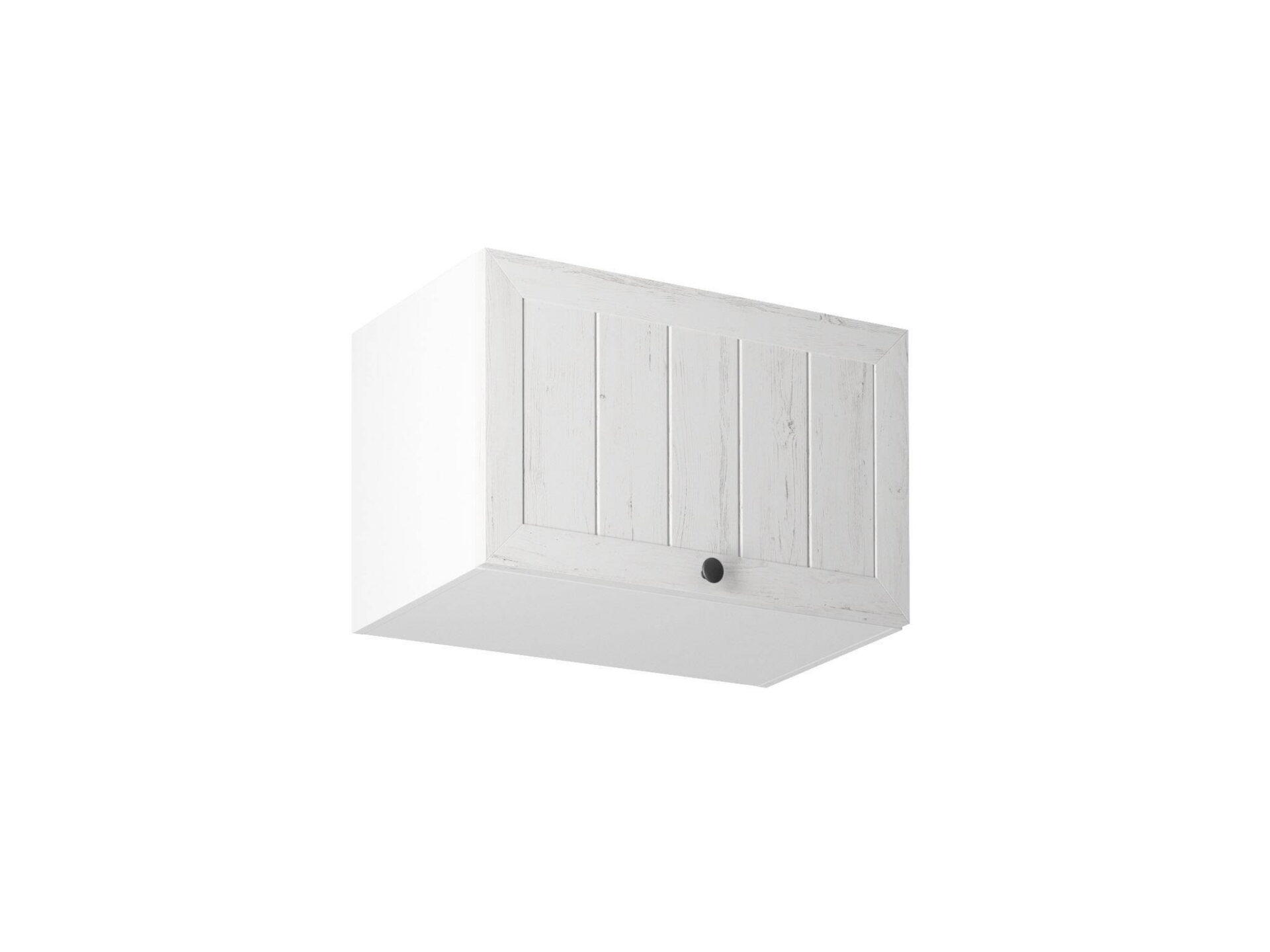 Viršutinė virtuvės spintelė, 1 durų, G60KN, Provanso pušis, Anderseno balta matinė