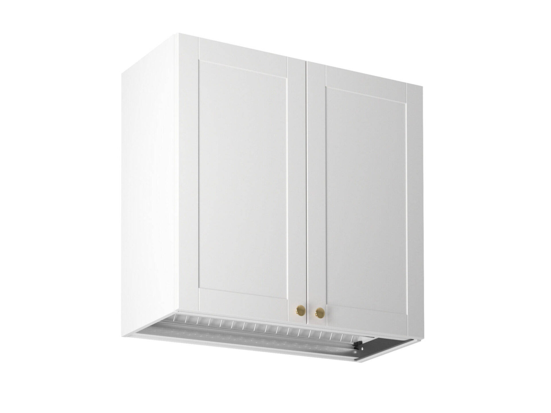 G80C Linea balta matinė 2 durų viršutinė virtuvės spintelė su džiovykle