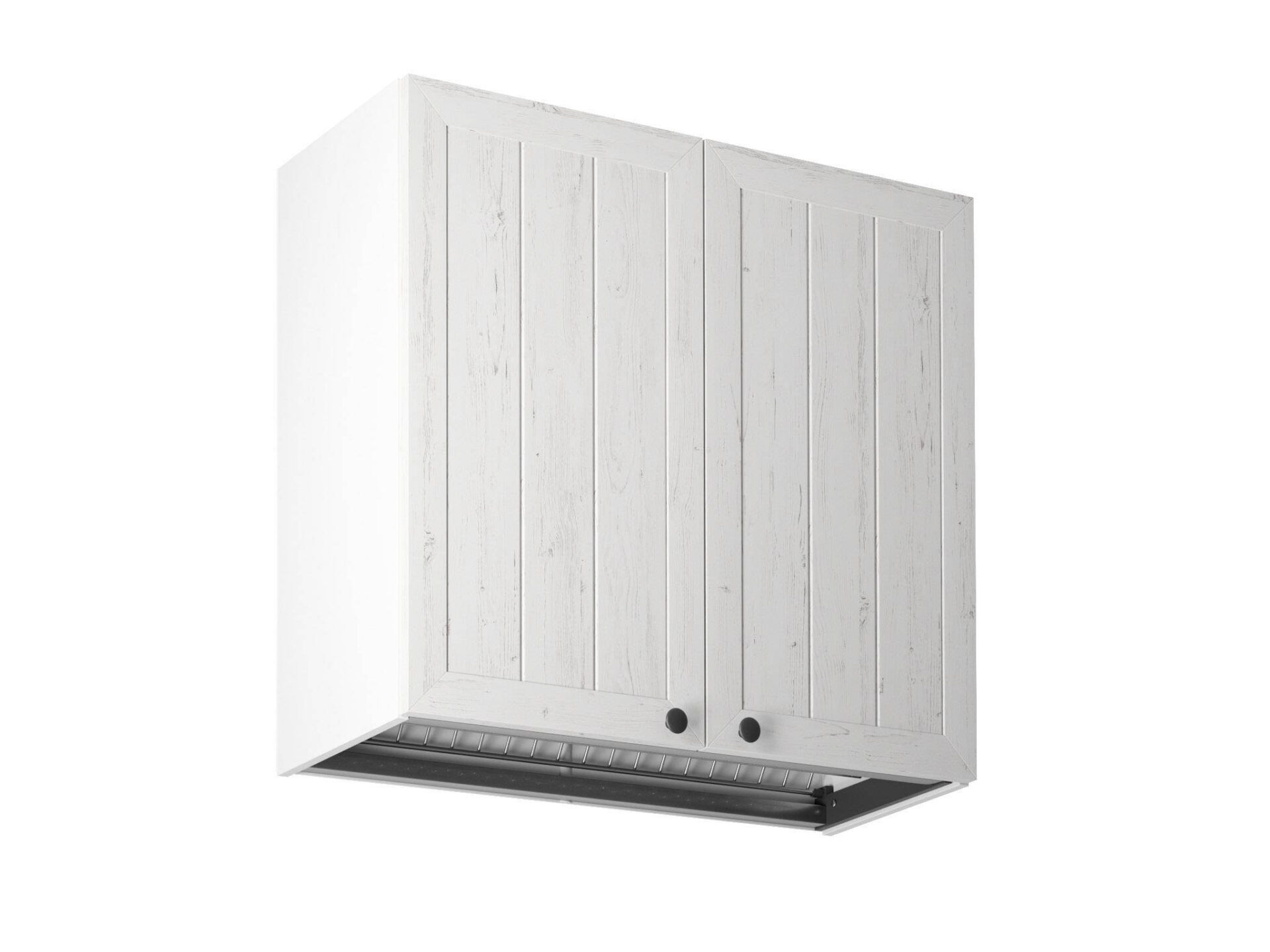 Viršutinė 2 durų virtuvės spintelė su džiovykle G80C Provanso pušis Andersen balta matinė