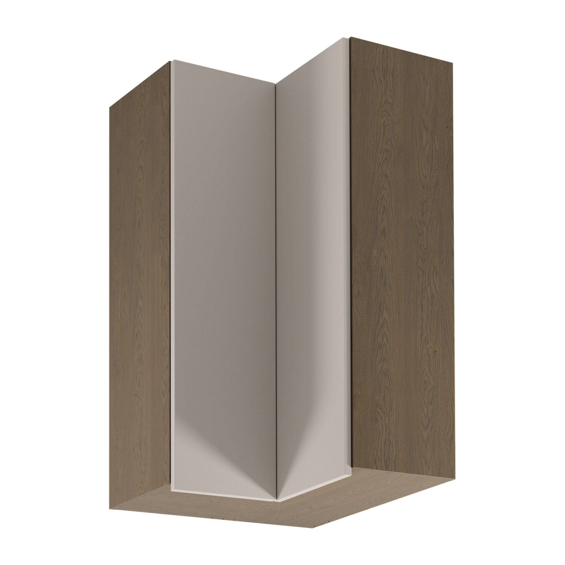 Viršutinė 2D kampinė virtuvės spintelė Sorento G60N2 Baltic Storm Beige Matte