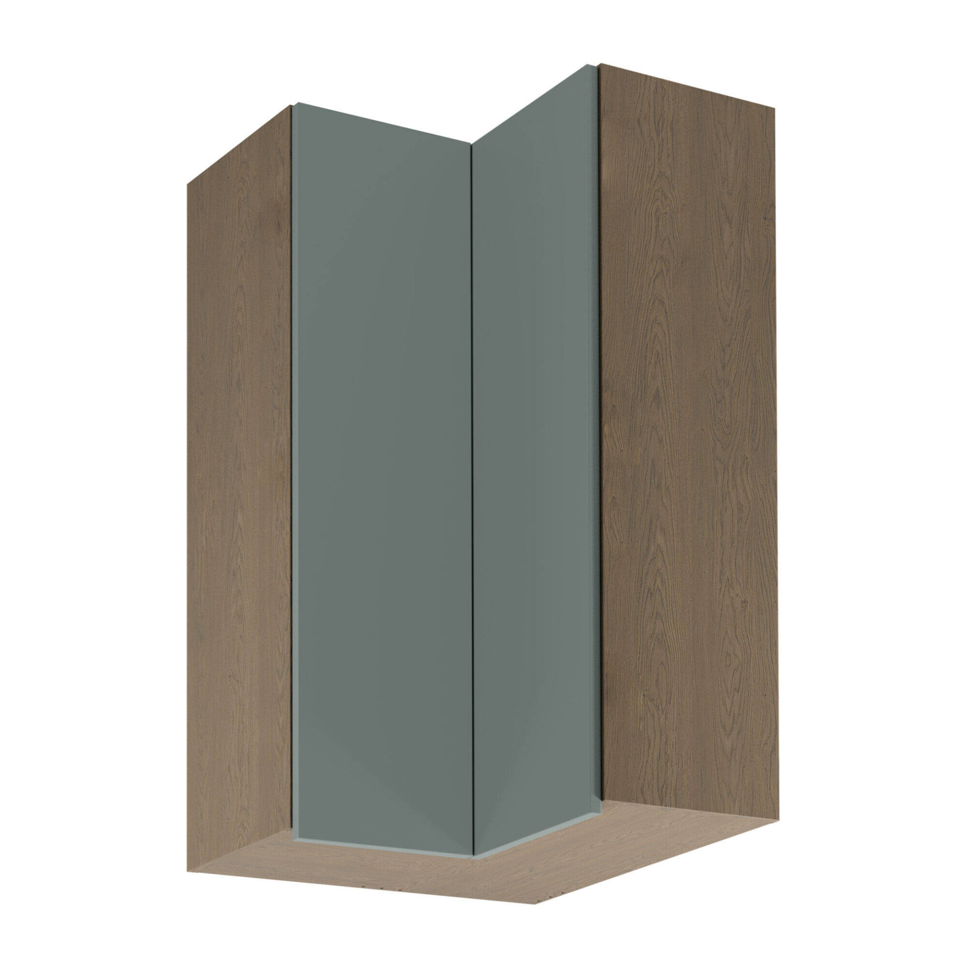 Viršutinė 2D kampinė virtuvės spintelė Sorento G60N2 Baltic Storm Green