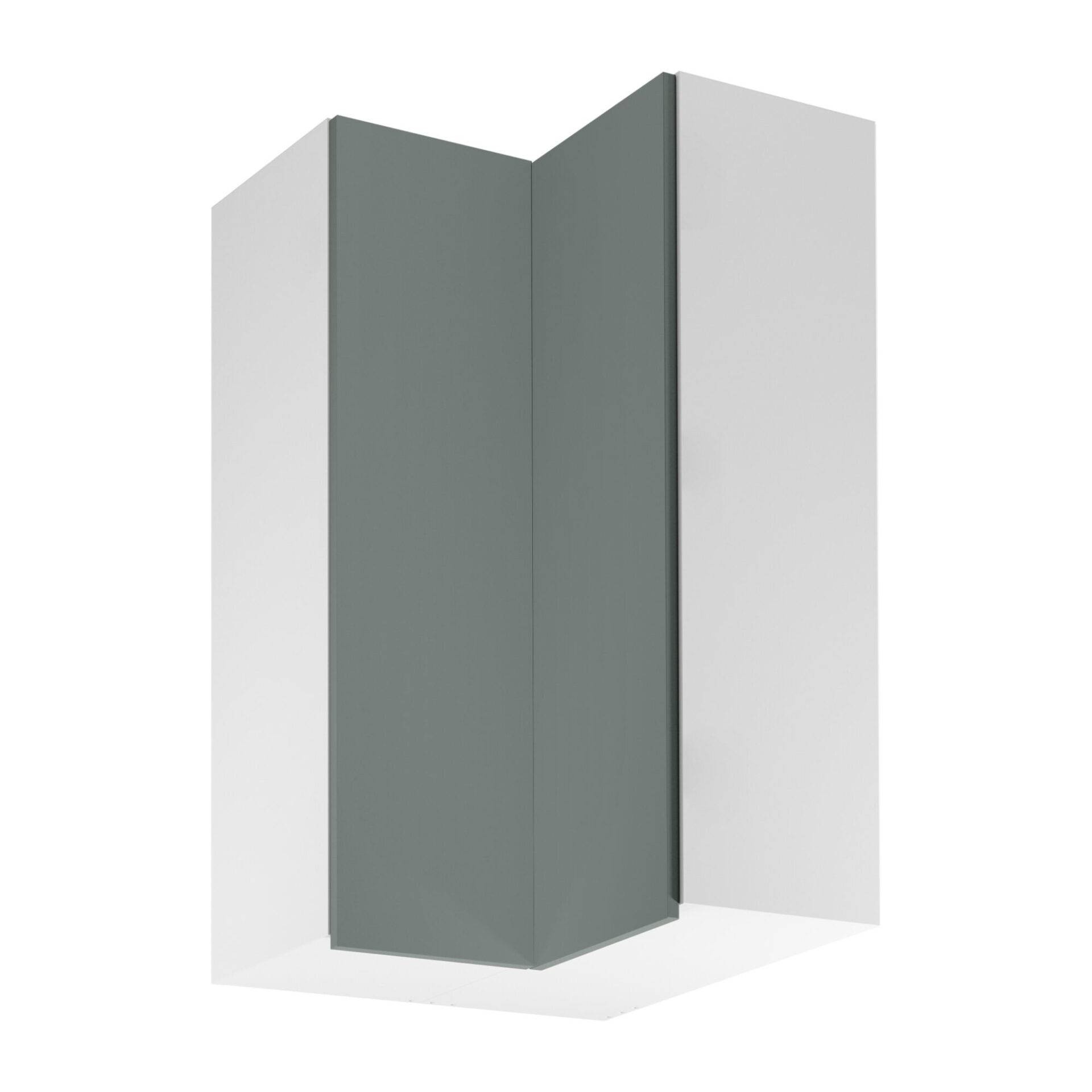 Sorento G60N2 balta žalia viršutinio kampinio virtuvės spintelės 2D