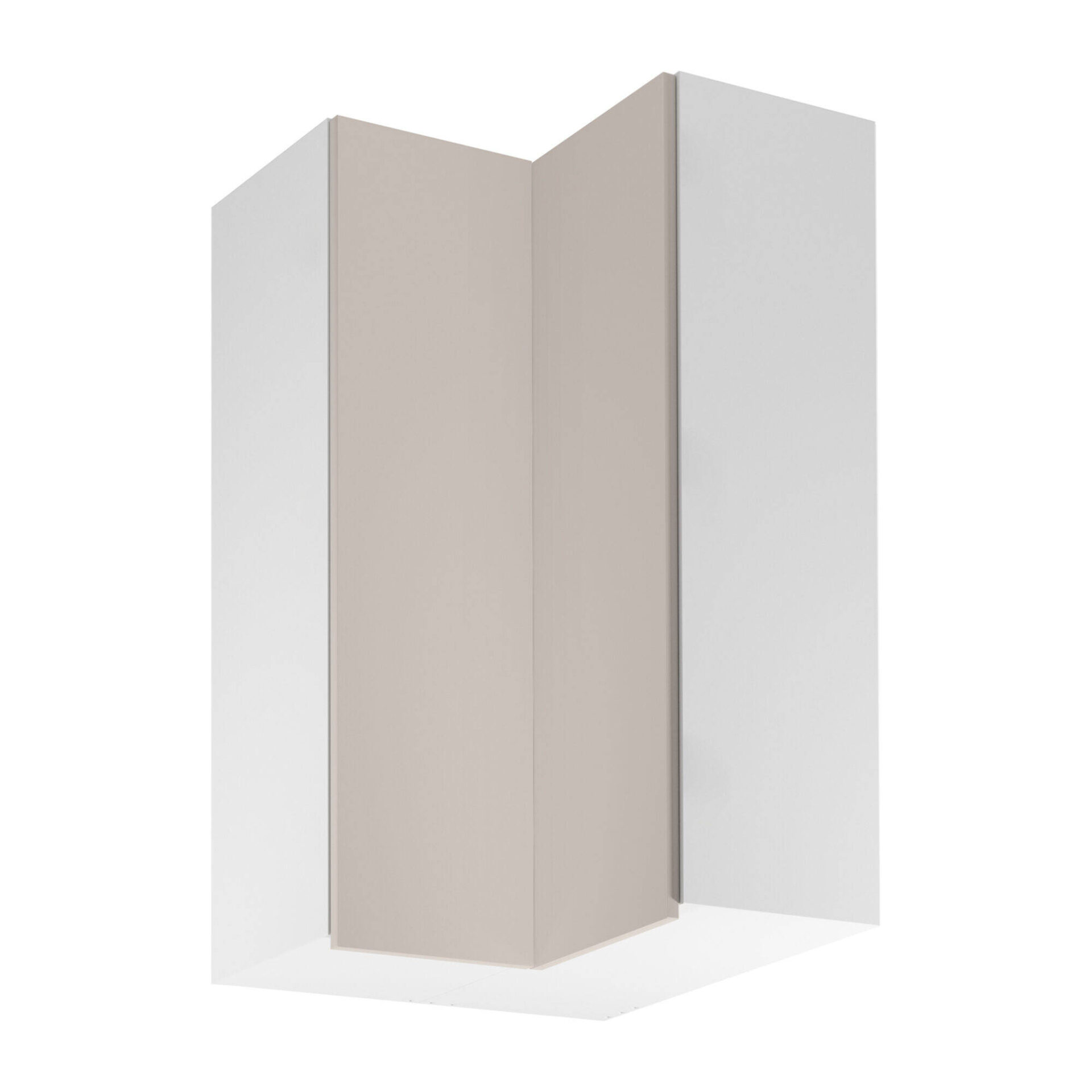 Viršutinė 2D kampinė virtuvės spintelė Sorento G60N2 matinės baltos matinės smėlio spalvos