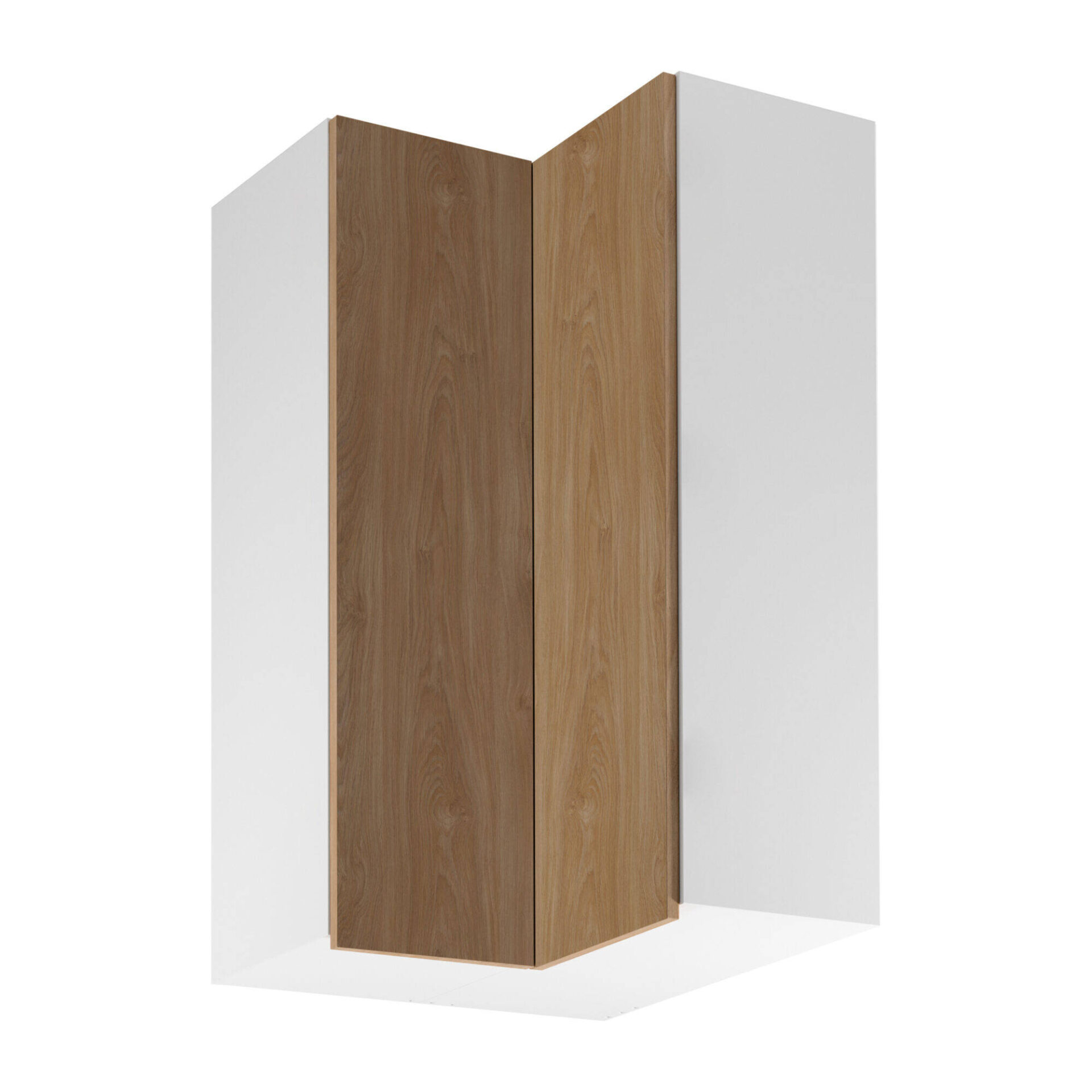 „Sorento G60N2“ kampinė 2D viršutinė virtuvės spintelė, matinės baltos spalvos, „Puccini“