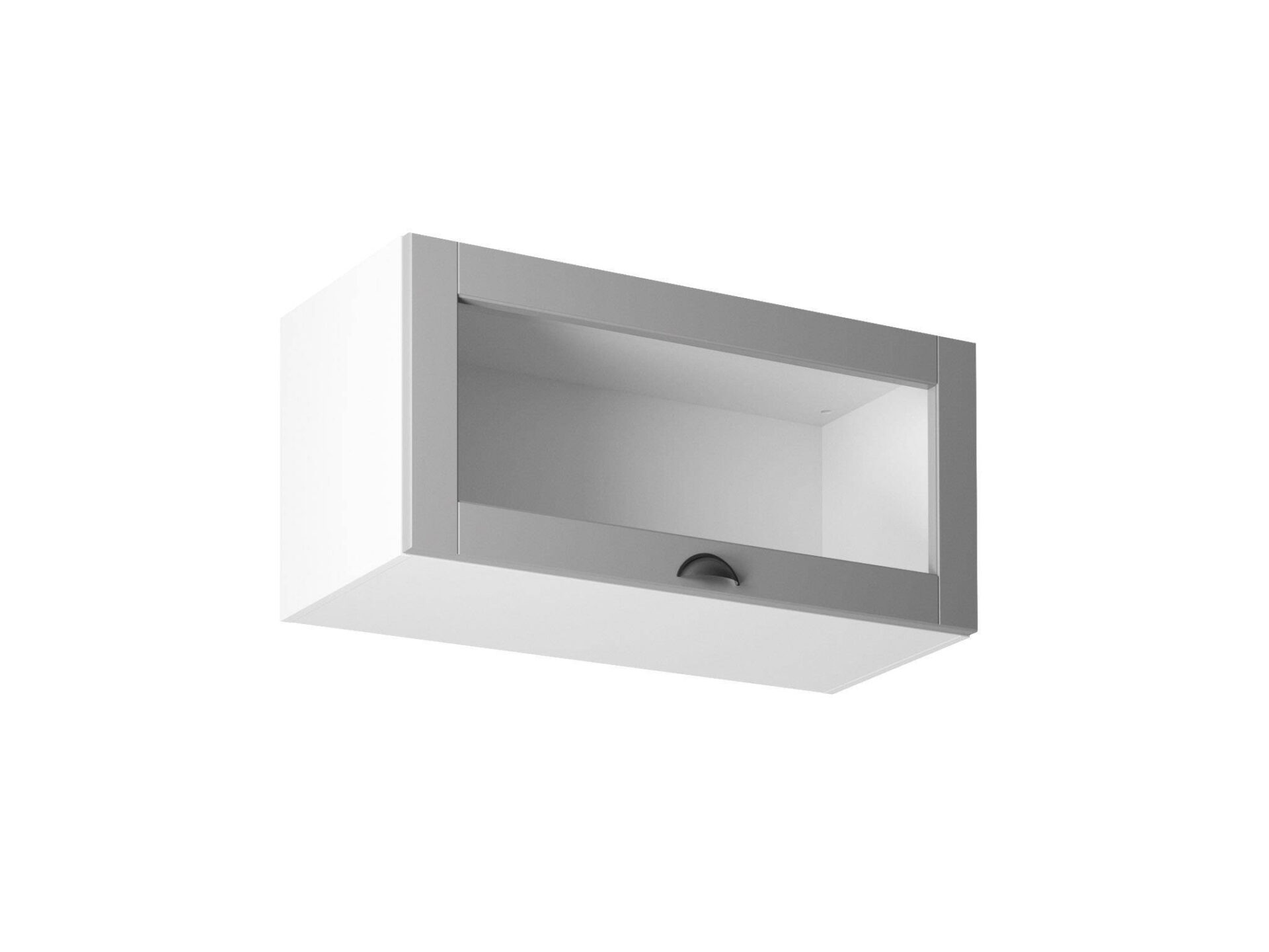 Viršutinė virtuvės spintelė, 1 durų vitrina, G80KS Linea pilka, matinė pilka
