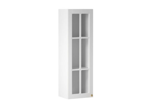 Viršutinė virtuvės spintelė, 1 durų vitrina, W40S Linea White, matinė balta
