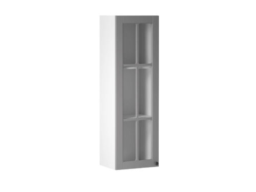 Viršutinė virtuvės spintelė, 1 durų vitrina, W40S P/L, „Linea Grey“, matinė pilka